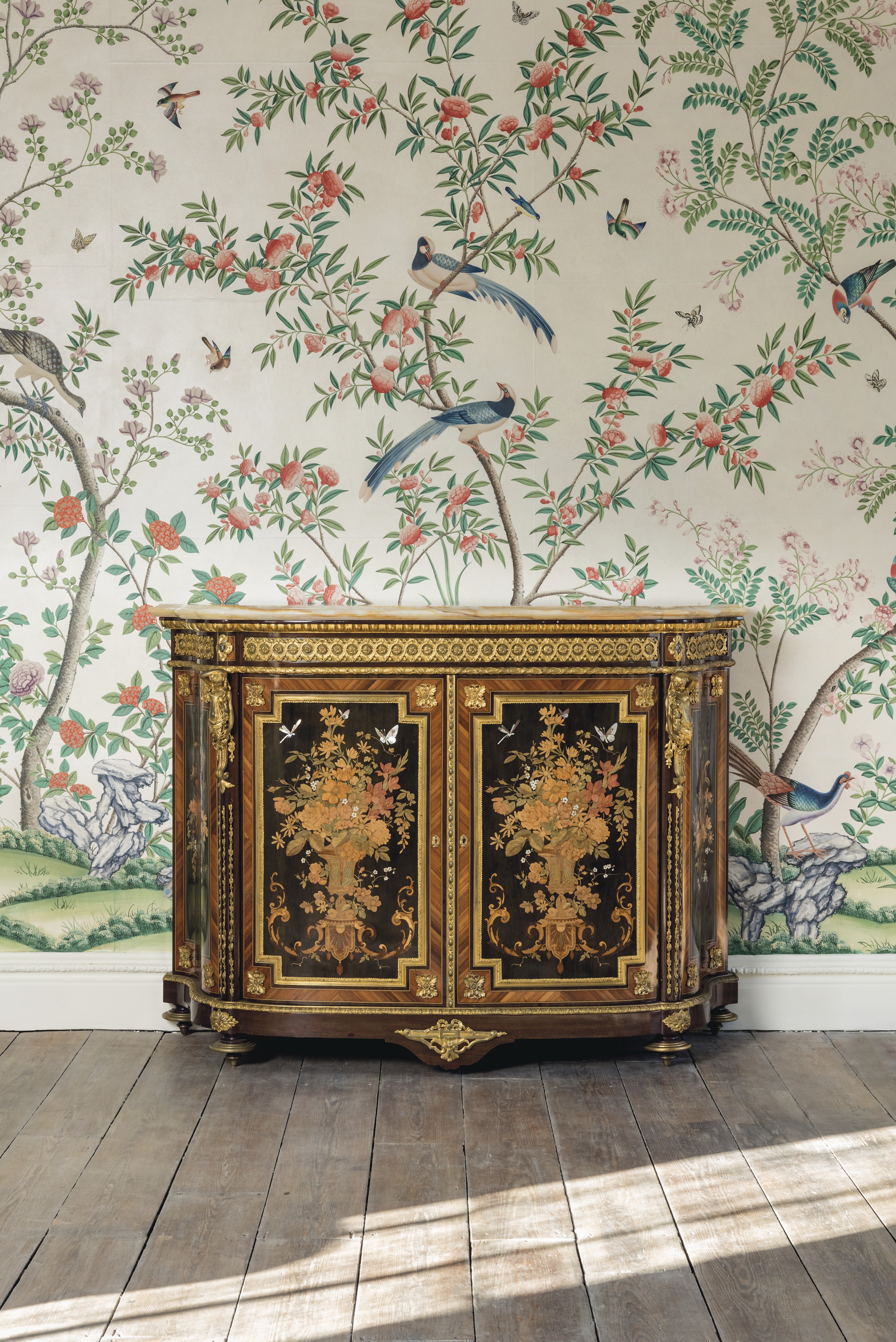Elegant cabinet in Upper Drawing Room, Pitzhanger Manor for upscale events and meetings.