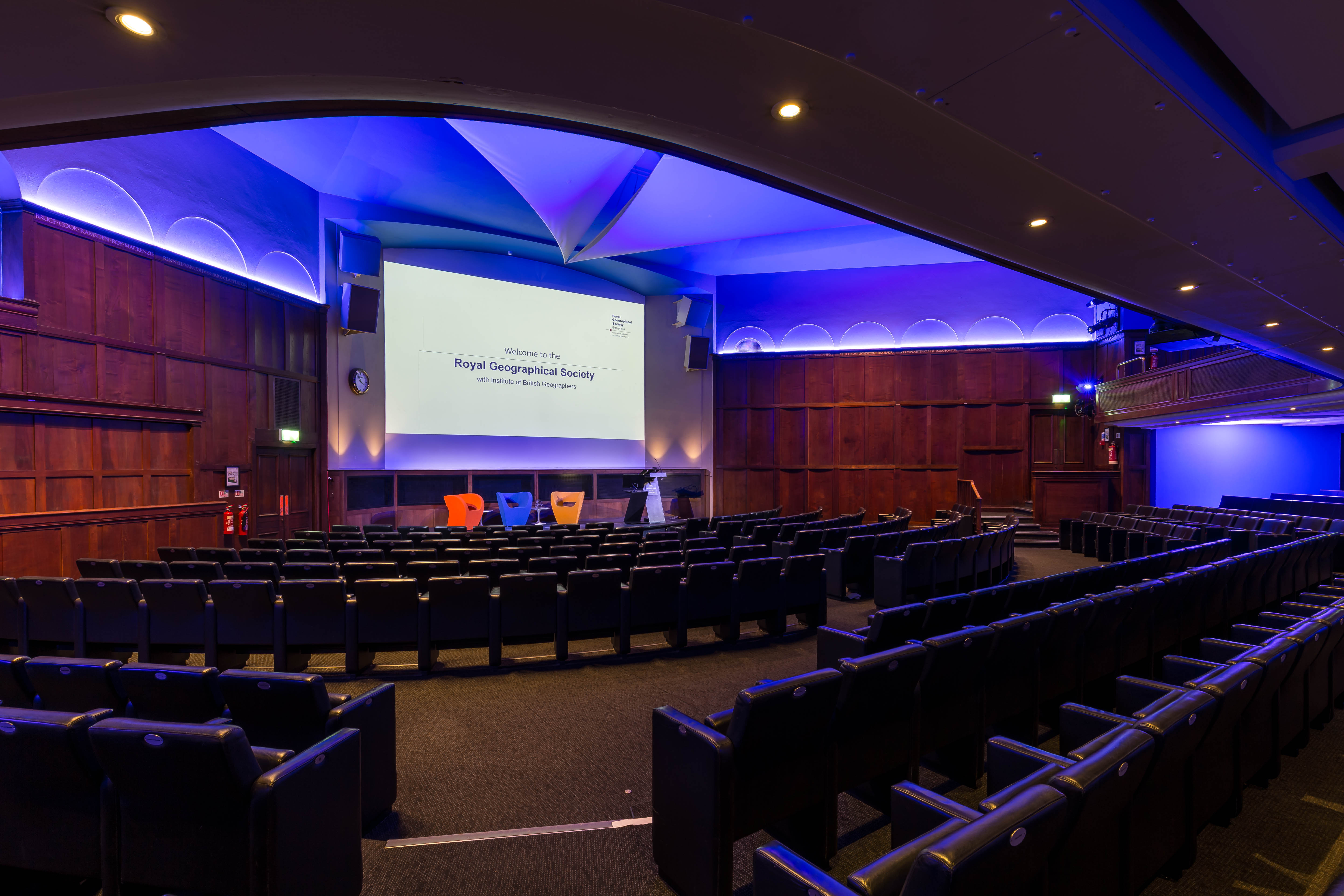 Ondaatje Theatre at Royal Geographical Society, ideal for conferences and seminars.