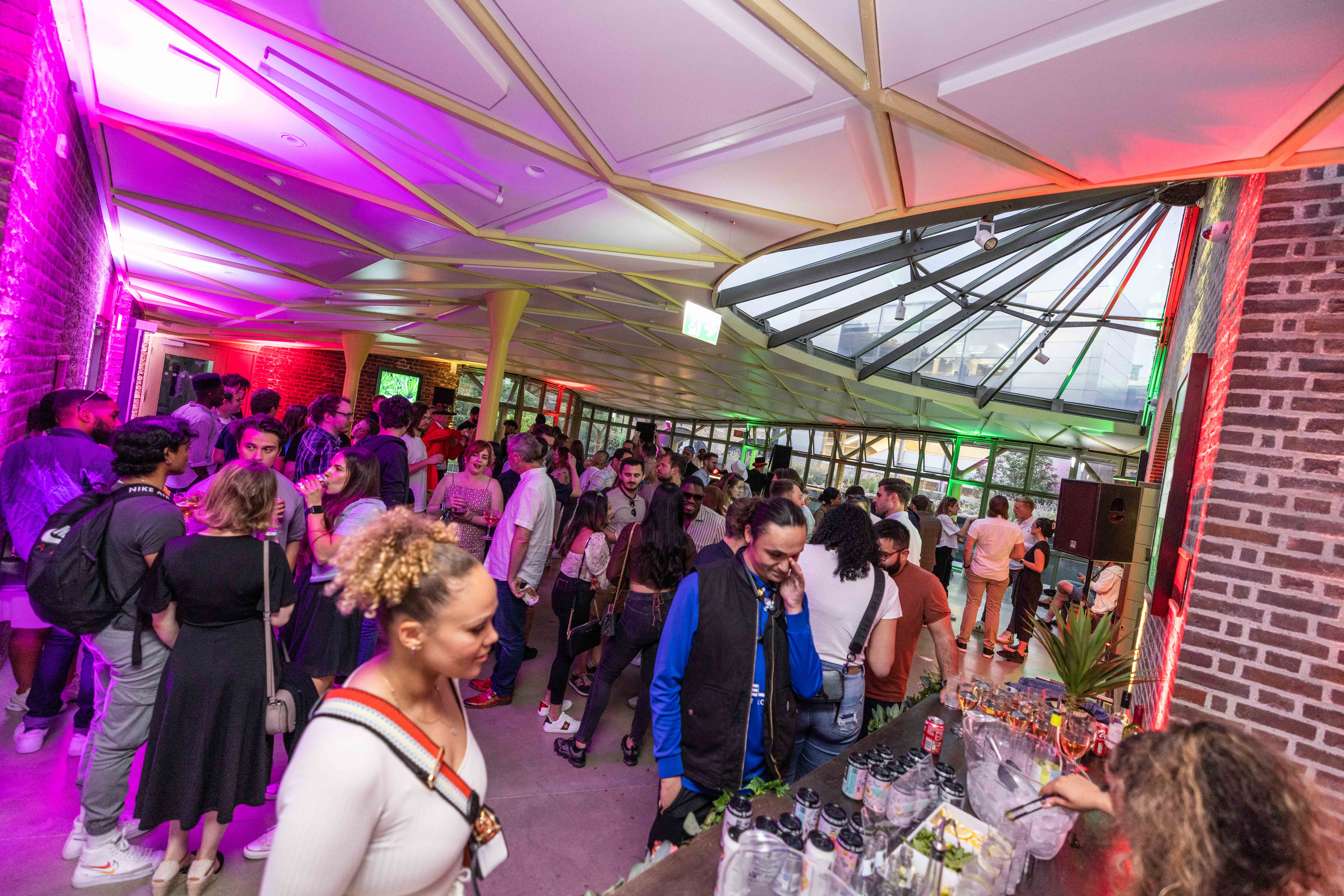 Vibrant event space in Shoreditch Gardens, perfect for networking and social gatherings.