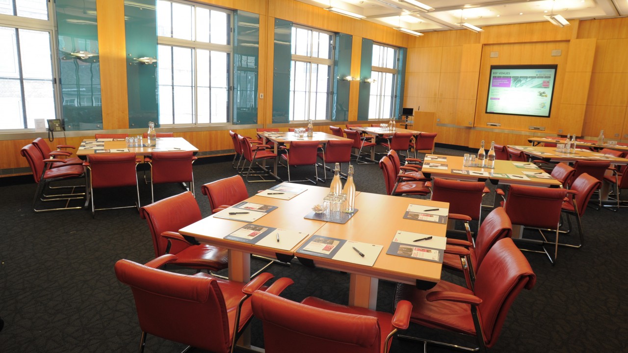 Council Chamber in Broadway House, set up for professional workshops and strategic meetings.