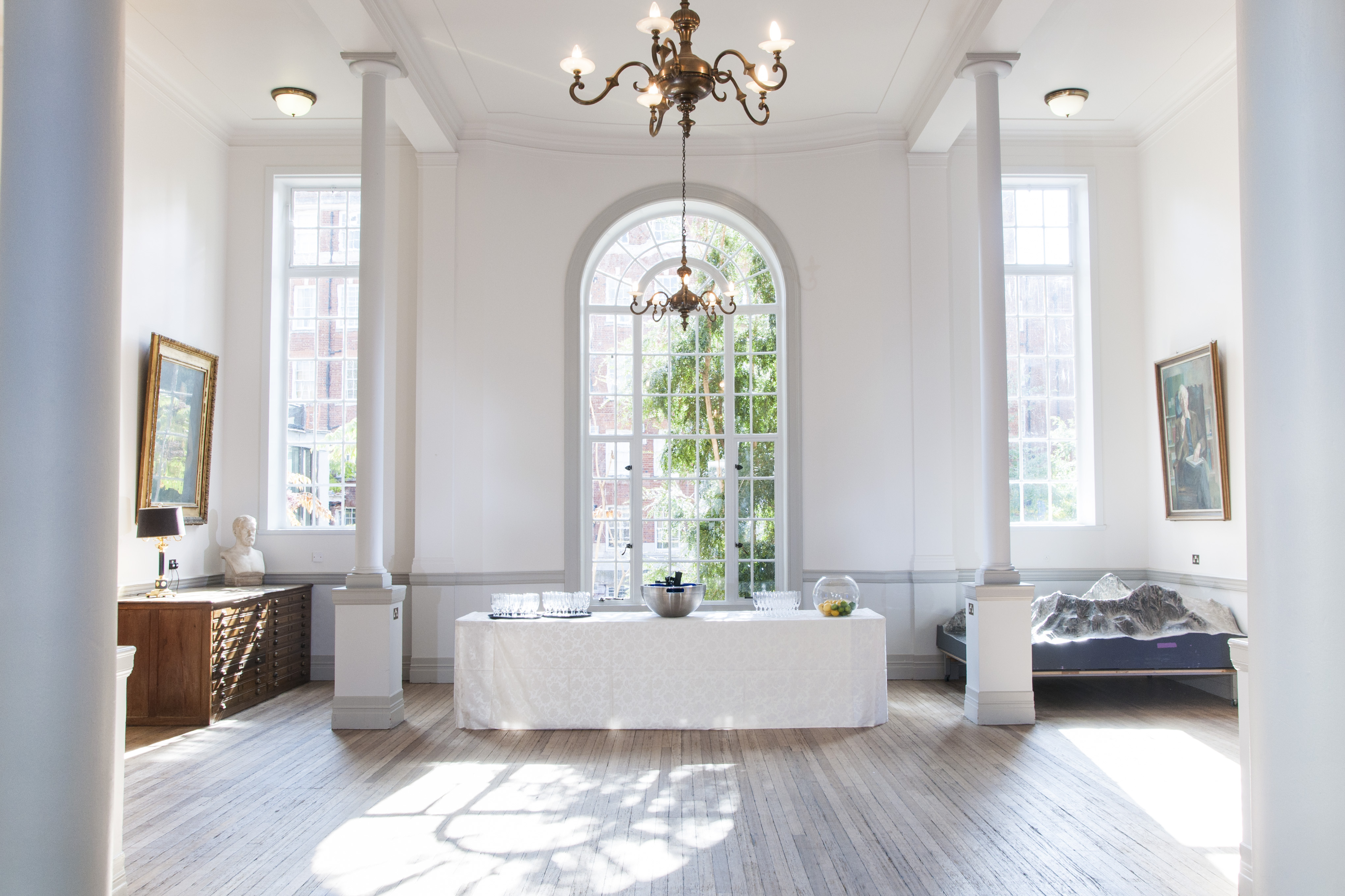 Ondaatje Theatre with large windows, perfect for corporate events and social gatherings.