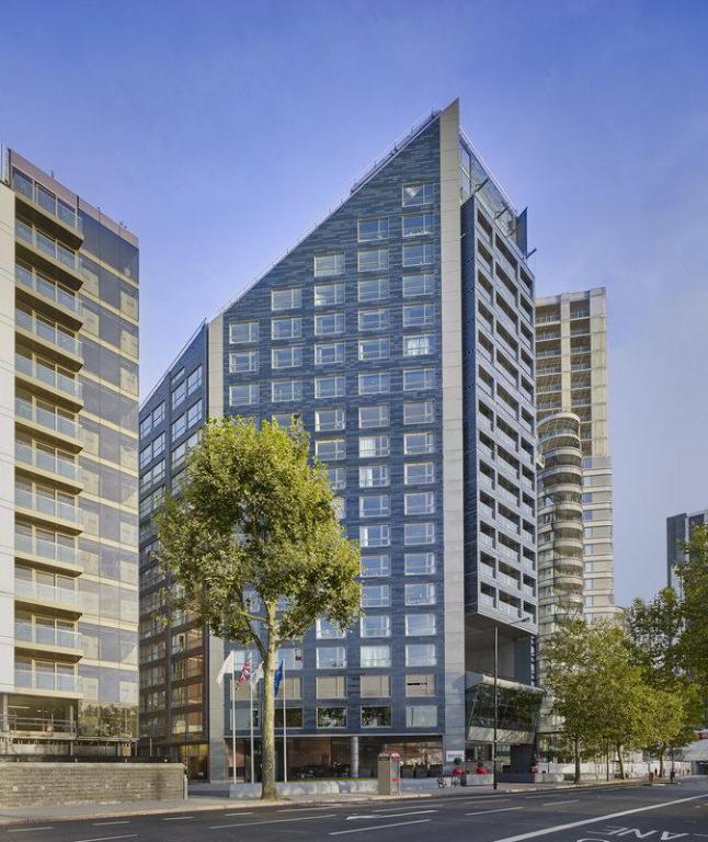 Modern ballroom venue with large windows for corporate events in Park Plaza London.