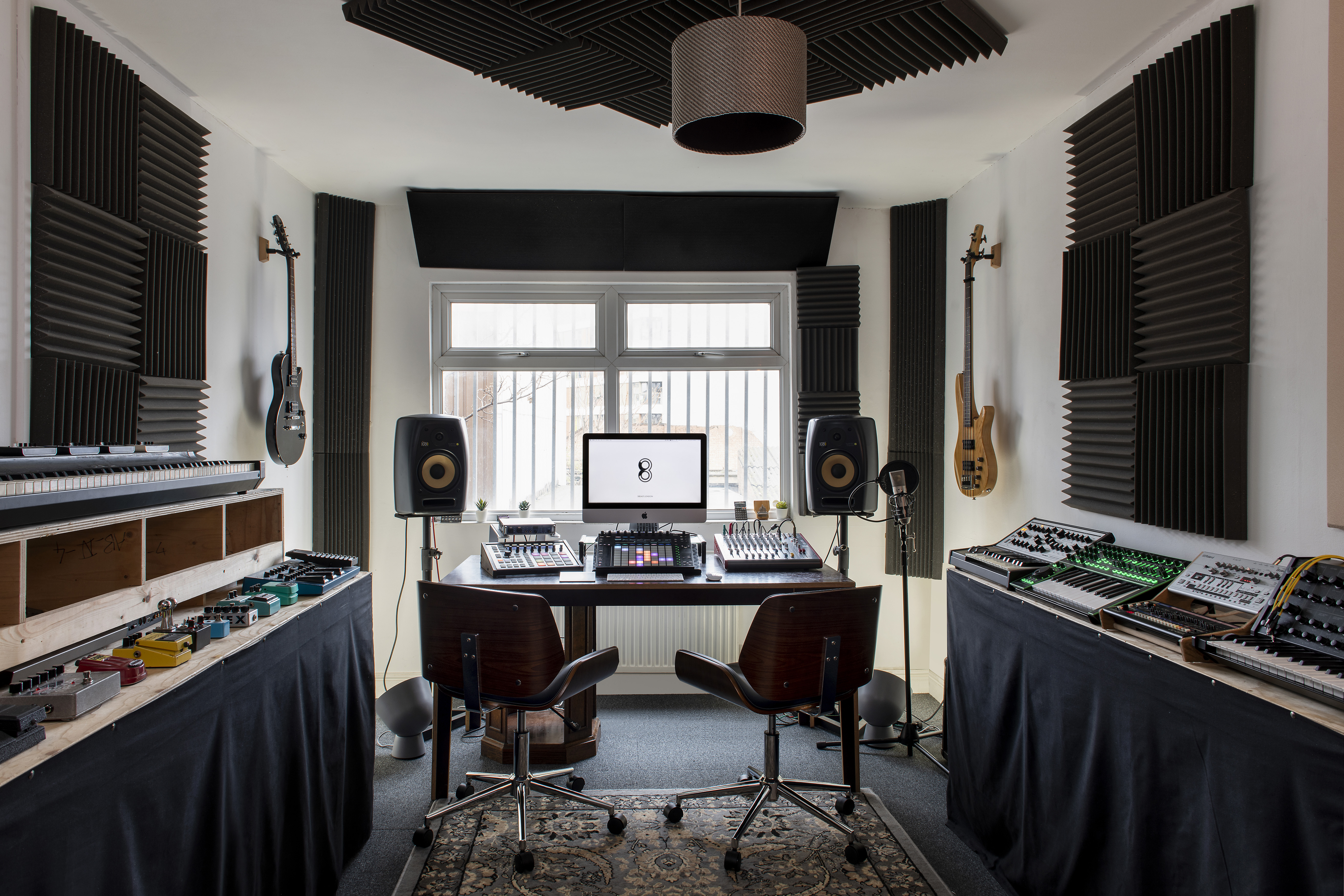 Modern music studio at 38East, ideal for workshops and recording sessions.