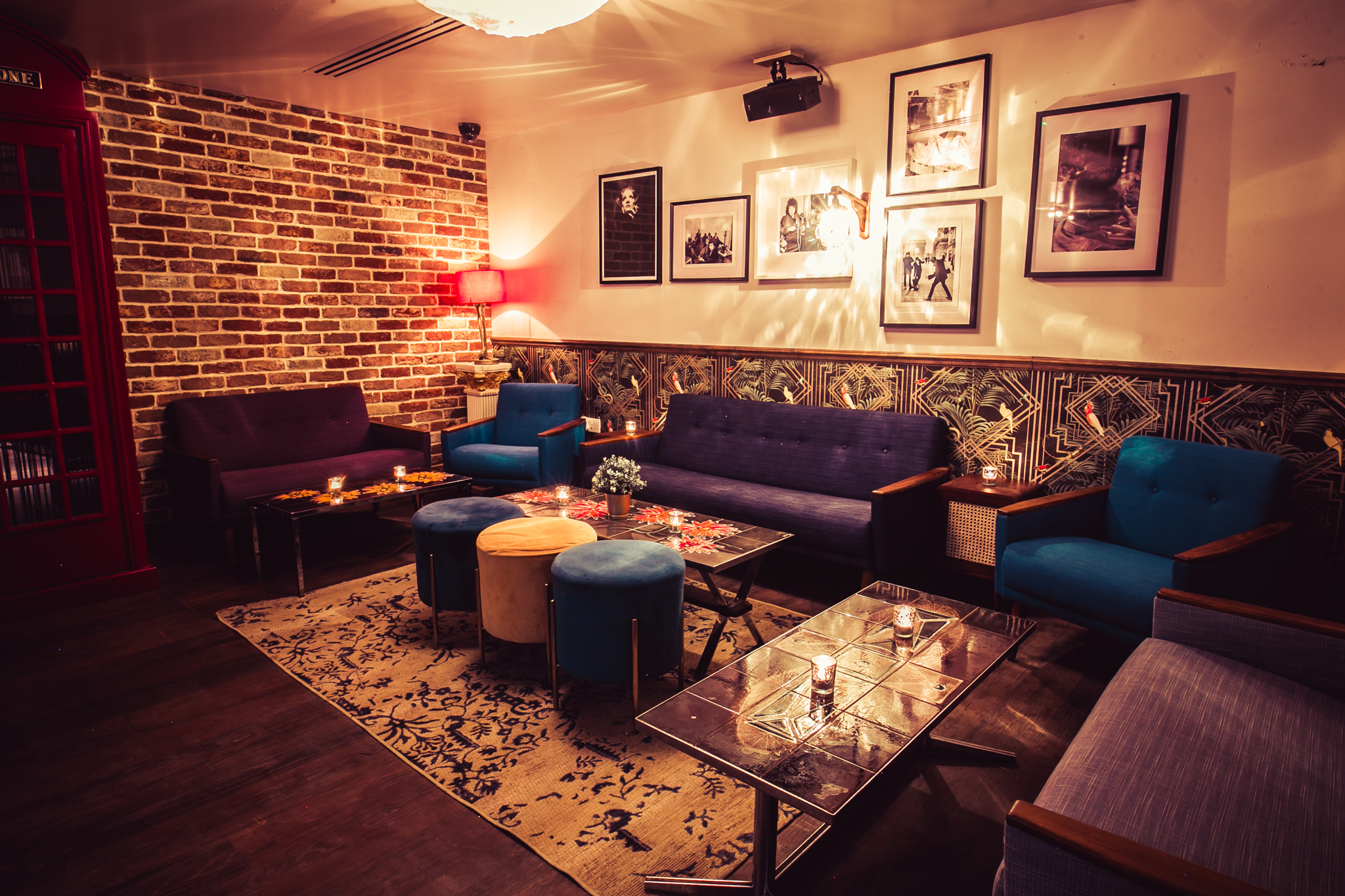 Geisha Lounge in Callooh Callay Chelsea, cozy seating for networking events and meetings.