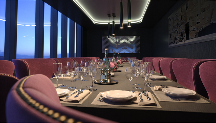 Elegant dining setup in Hotel La Tour for corporate events and intimate gatherings.