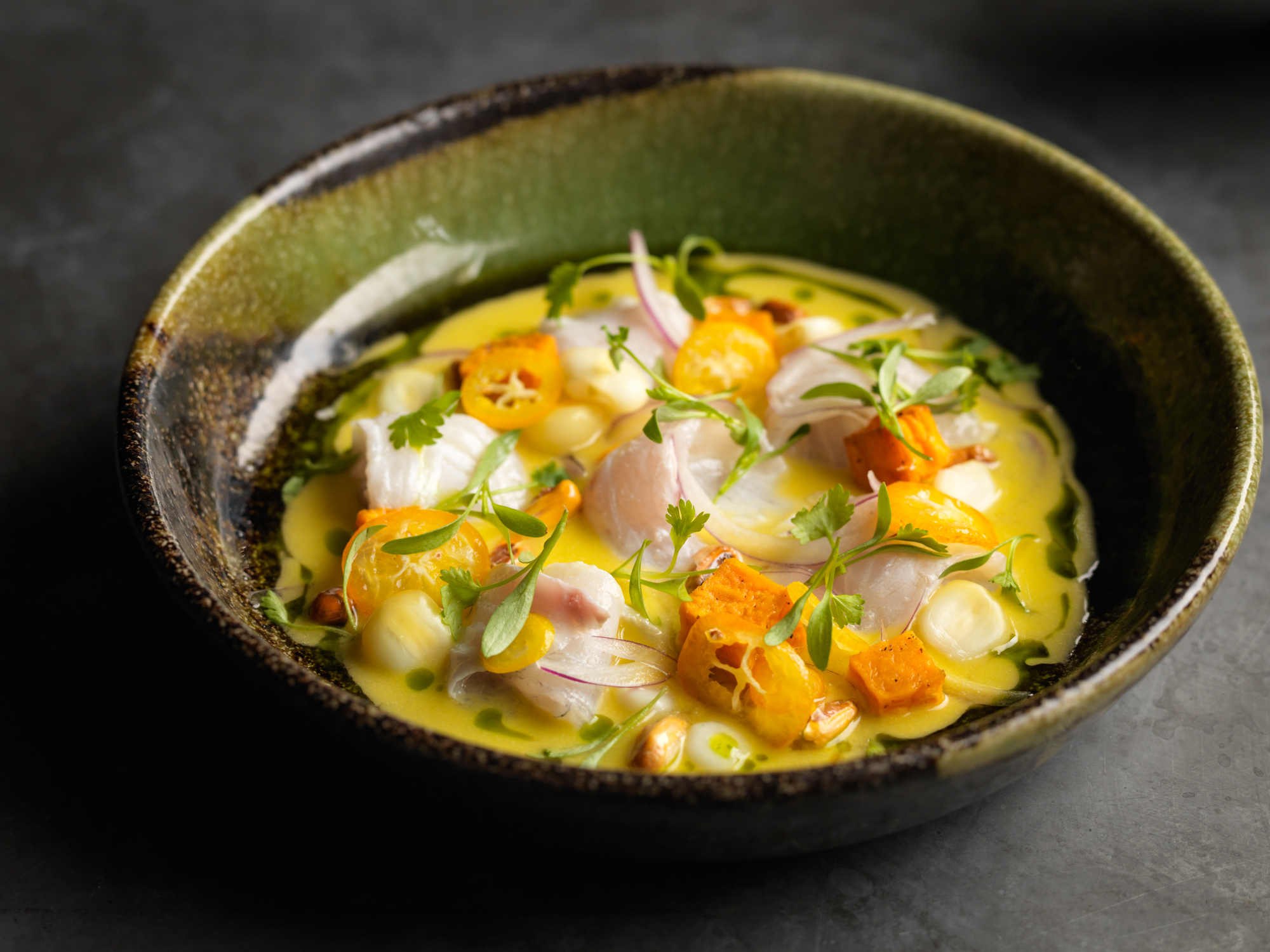 Upscale dining dish at Chotto Matte, featuring vibrant gourmet cuisine for elegant events.