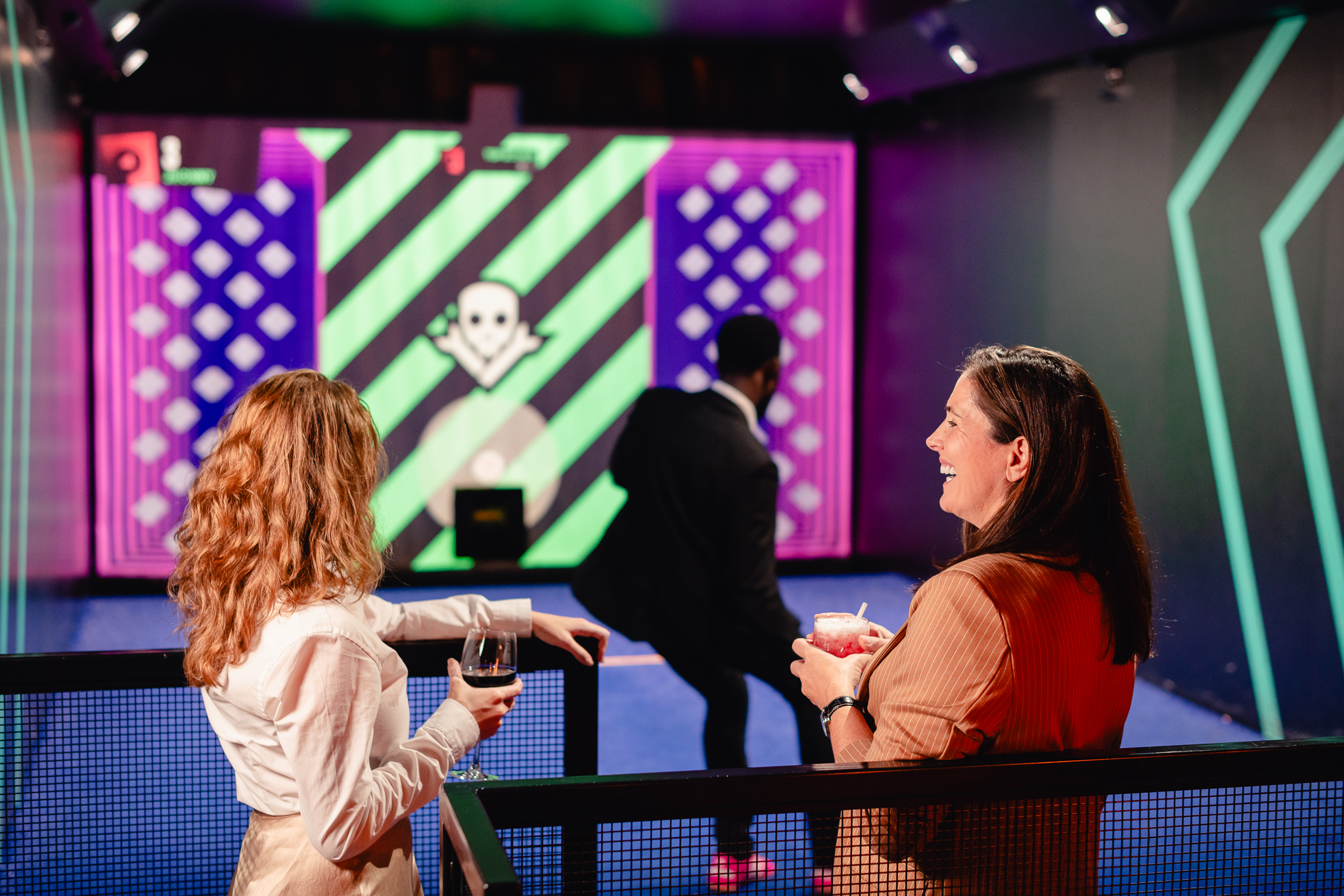 Vibrant Corner Bar at TOCA Social, perfect for corporate events and networking.