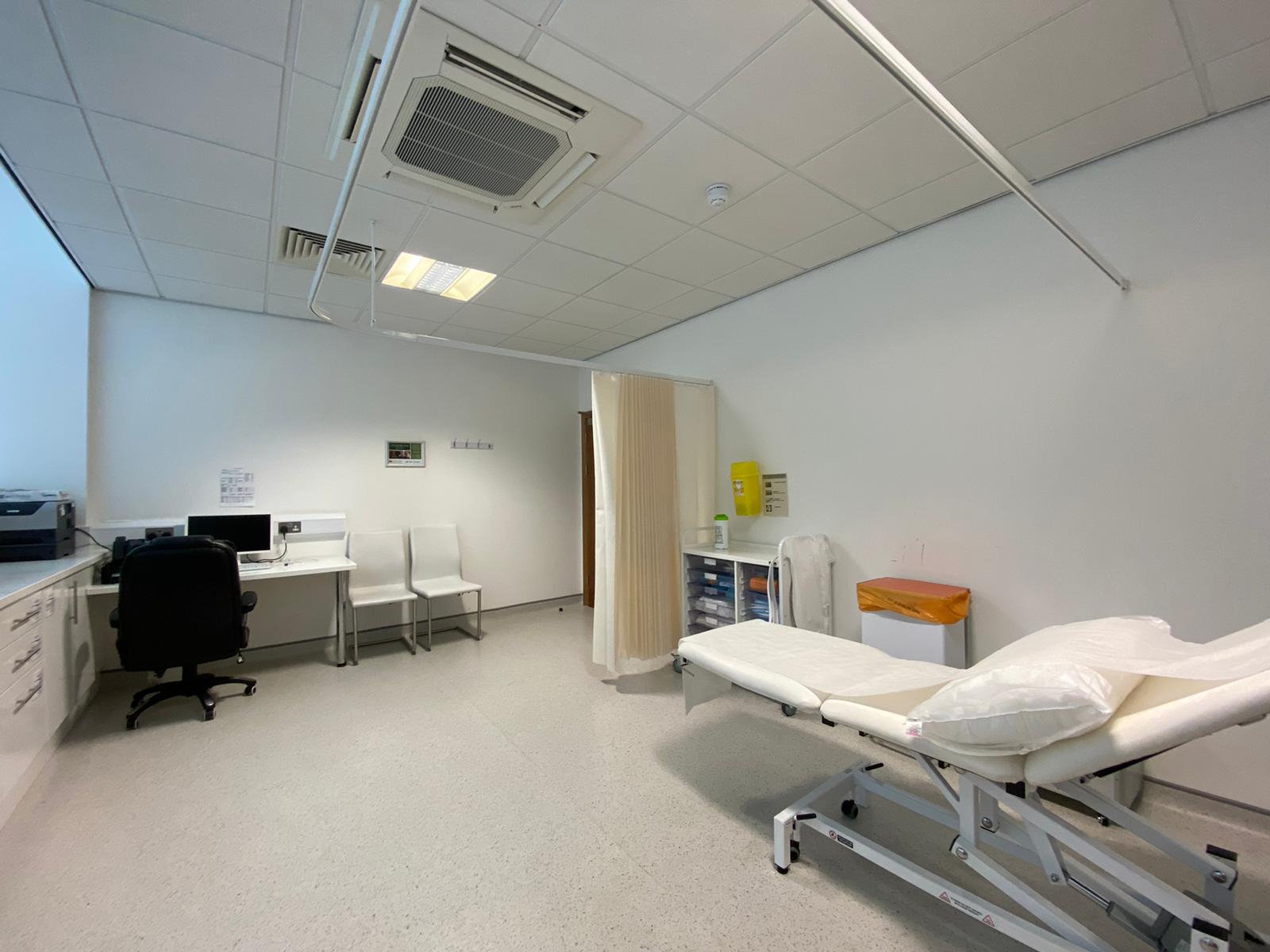 Medical examination room for hire, ideal for health workshops and training sessions.
