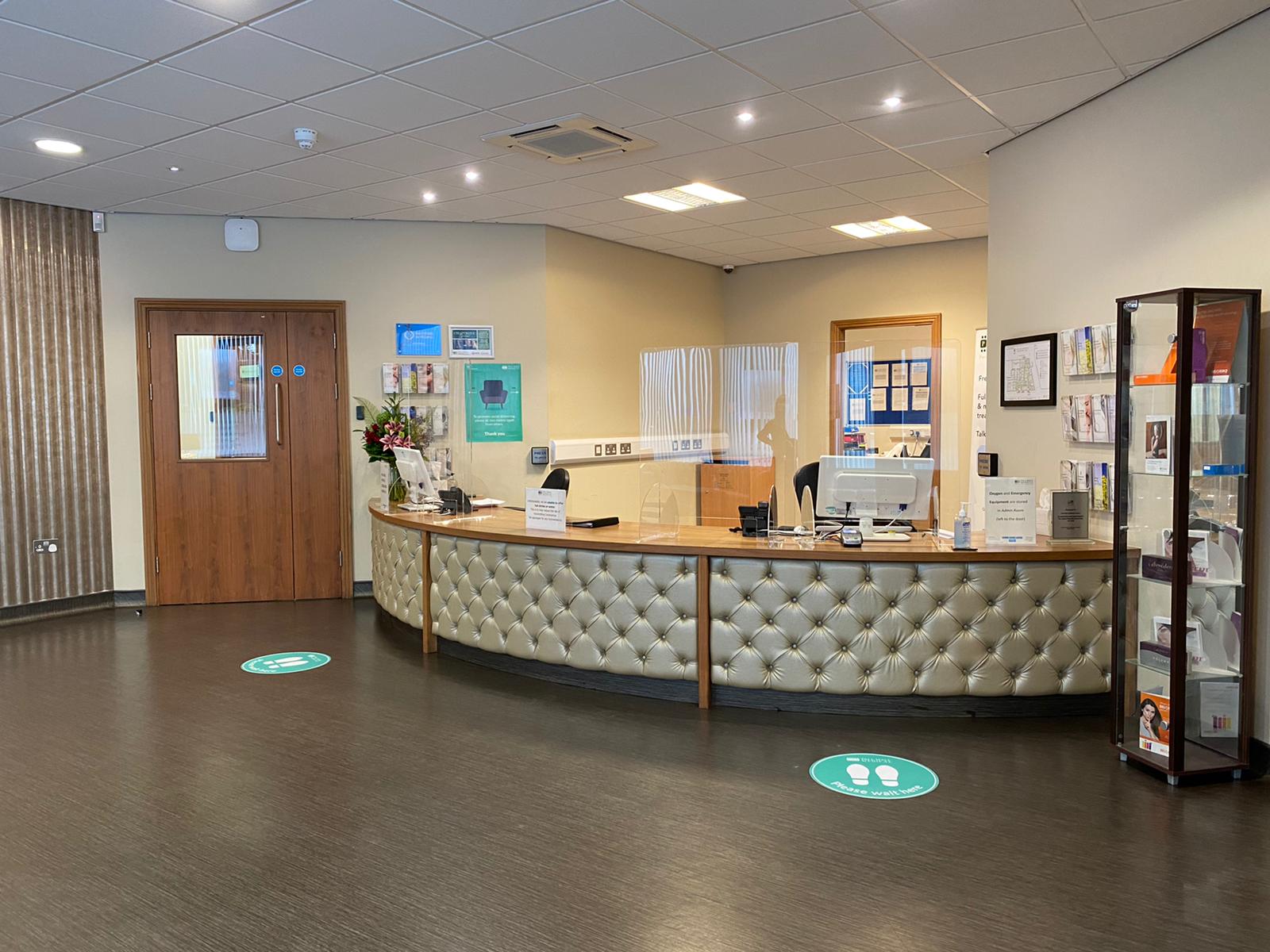 Welcoming reception area at Pall Mall Medical & Cosmetic for meetings and events.