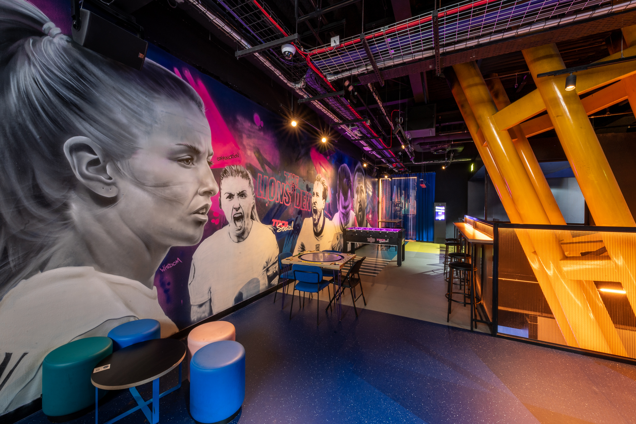 Vibrant Executive Boxes at TOCA Social, ideal for team-building and social events.