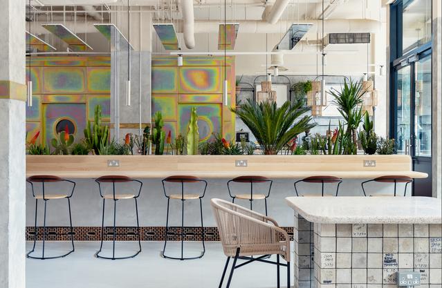 Modern venue in Shaman Bermondsey with stylish bar, ideal for networking events.