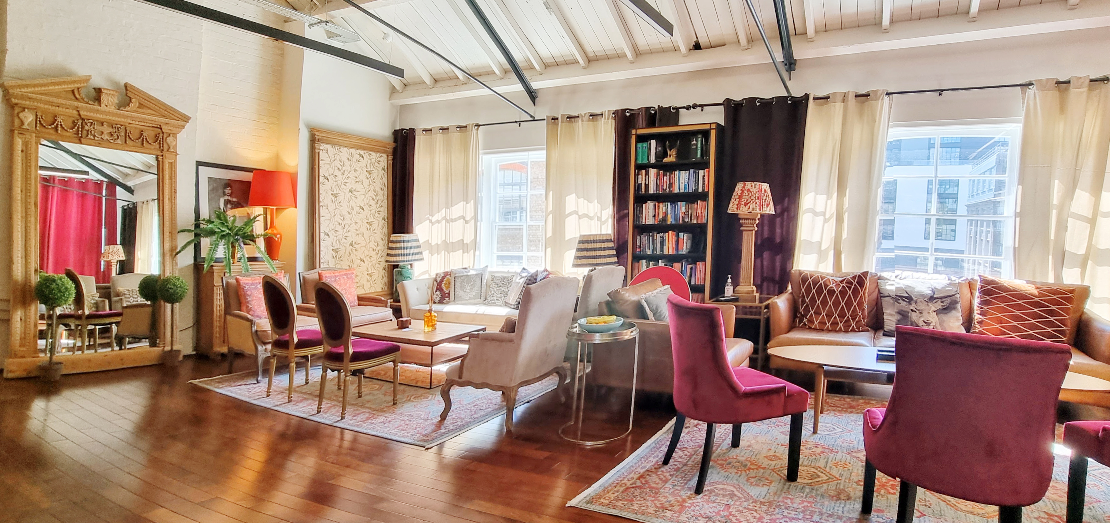 Stylish lounge at The Chalet, perfect for networking events and casual gatherings.