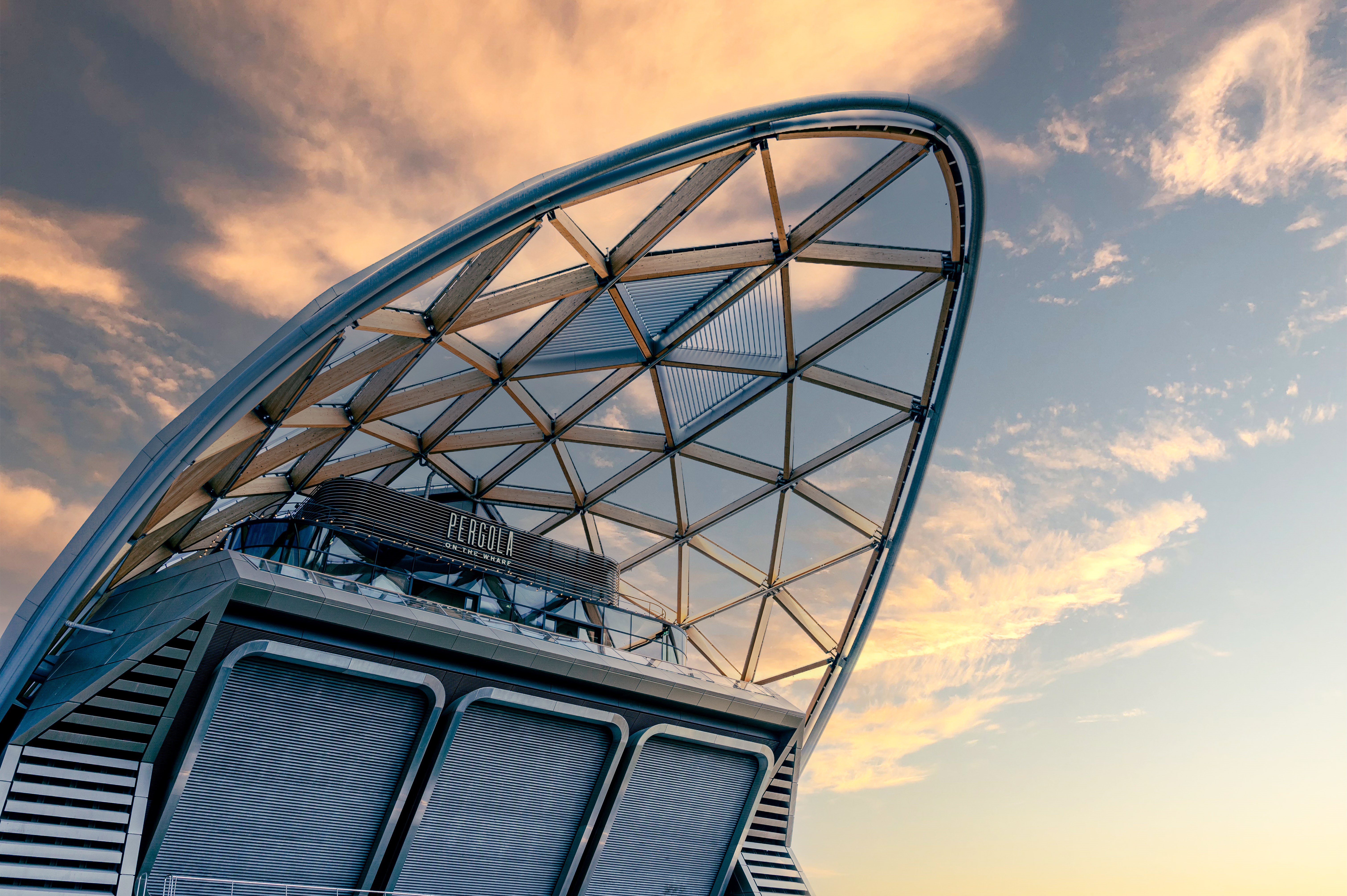 Modern glass venue at Pergola on the Wharf for corporate events and conferences.