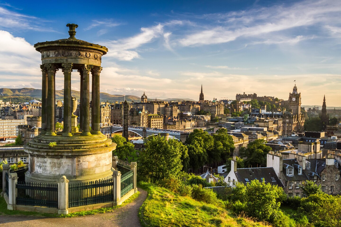 Stevenson Room view of Dugald Stewart Monument, ideal for Edinburgh events and weddings.