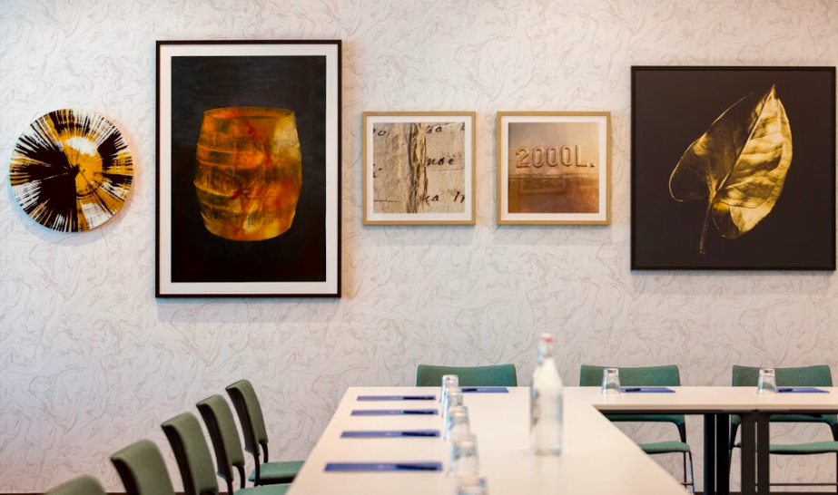Modern meeting space at Hilton Aberdeen TECA with elegant table setup for events.
