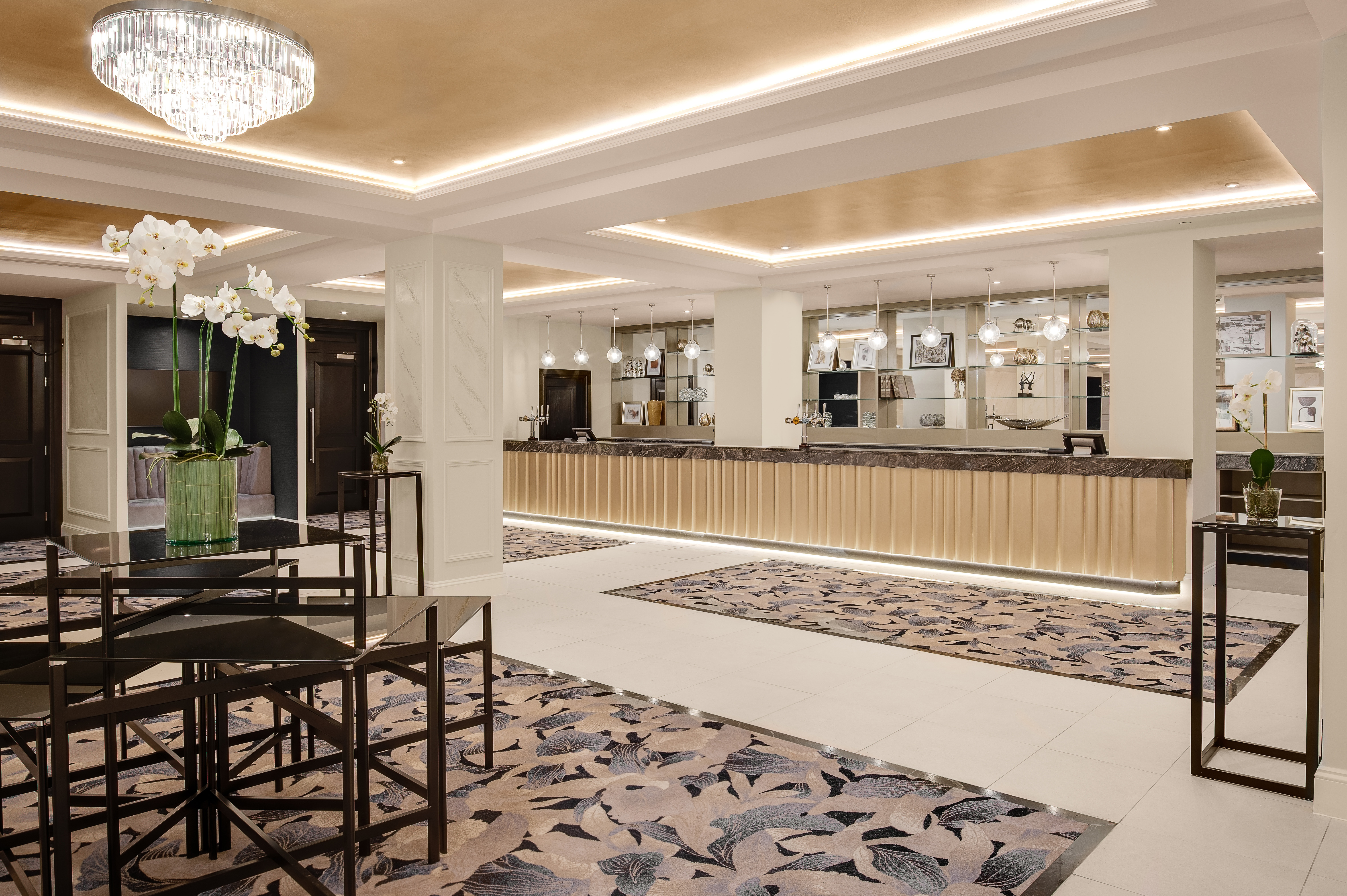 Arora Ballroom at Fairmont Windsor Park, elegant lobby for meetings and events.