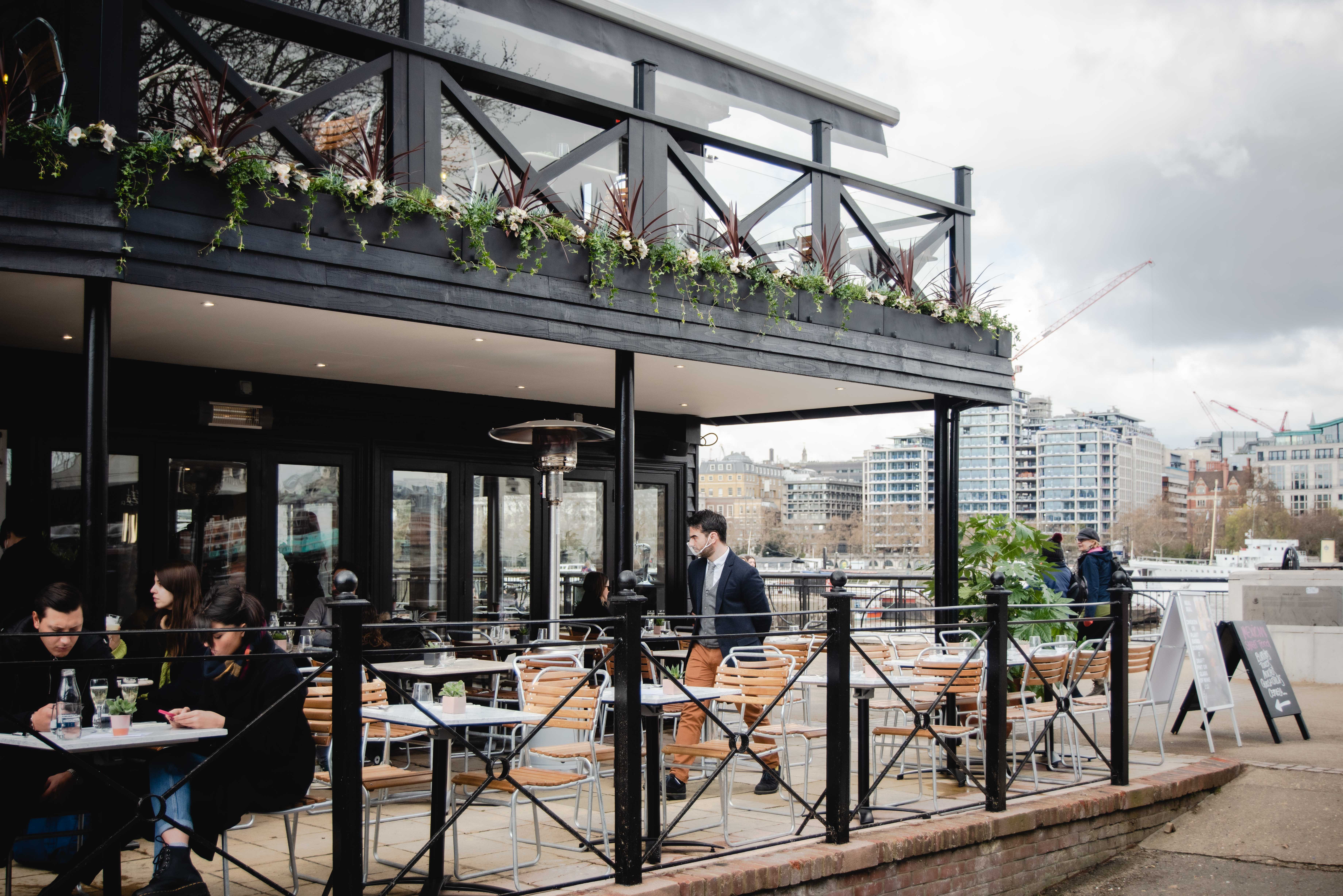 Stylish riverside venue, The Patio in Paradiso London, ideal for networking events.