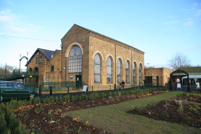 Historic brick venue with arched windows for events in Markfield Beam Engine Museum.