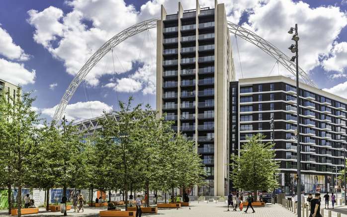 Pink Coach Park in Wembley: modern venue near stadium for events and meetings.