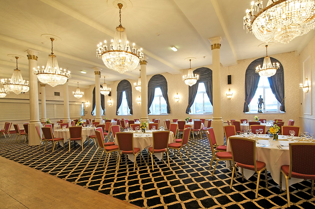 Elegant banquet hall in Britannia Hotel Manchester, ideal for weddings and corporate events.