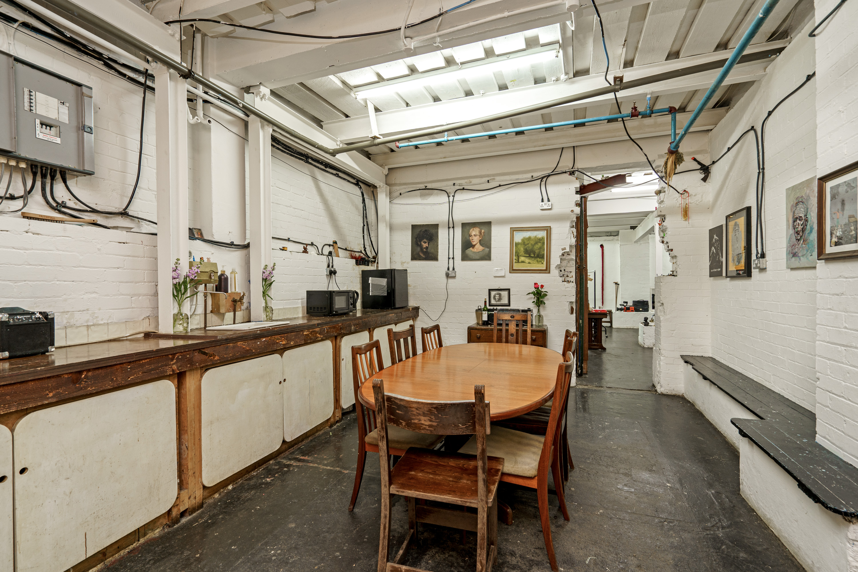 Empire Film Studios meeting space with rustic charm, ideal for workshops and gatherings.