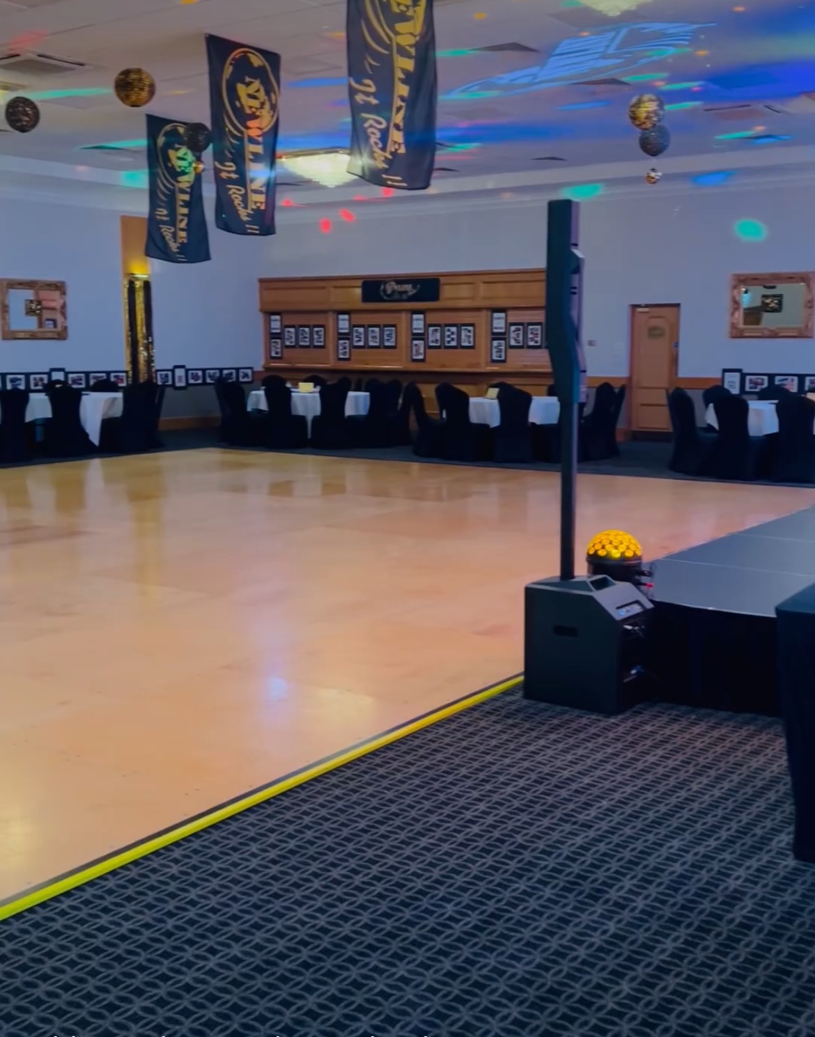 Wansbeck Suite at Britannia Hotel: elegant venue with polished dance floor for banquets.