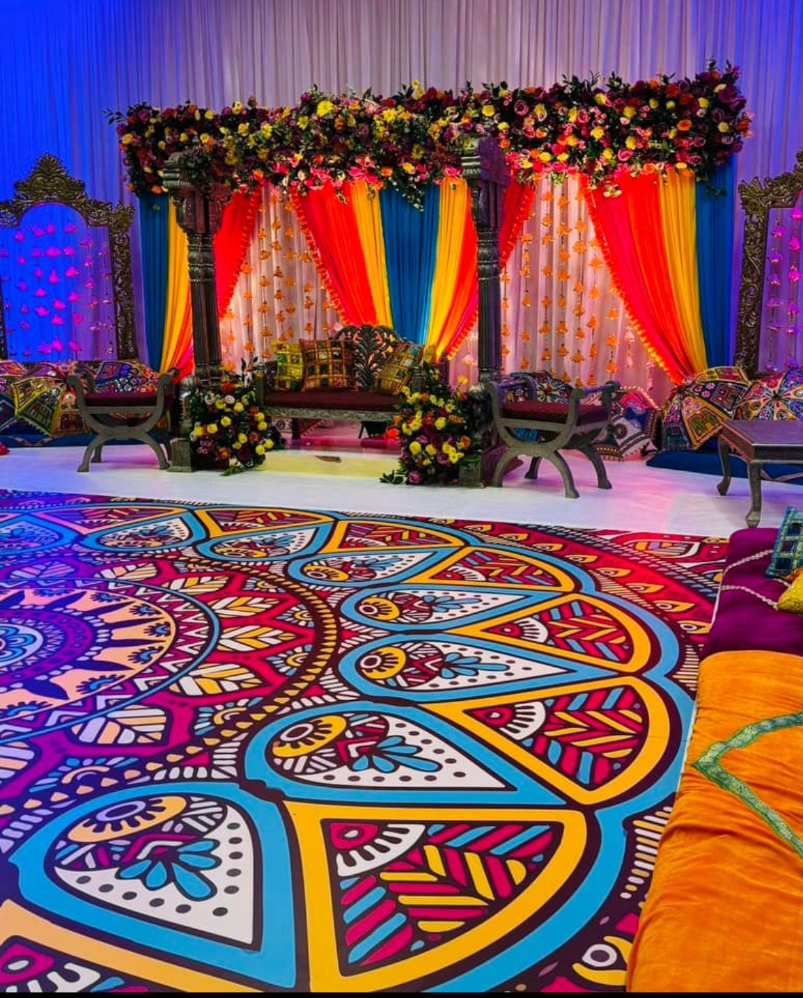 Vibrant Wansbeck Suite setup at Britannia Hotel for weddings and cultural events.