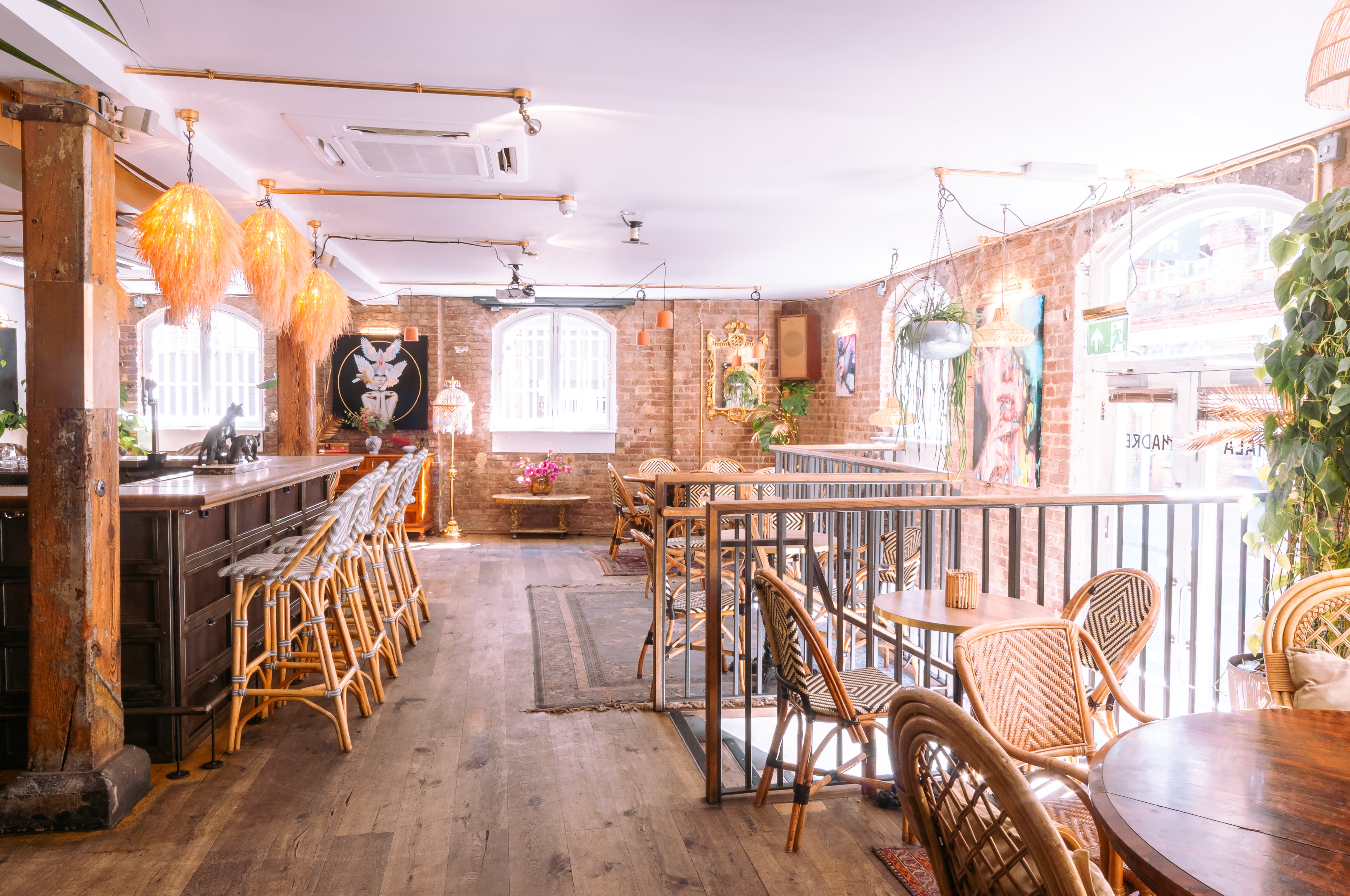 Mala Madre Private Events Space with rustic decor for intimate gatherings and meetings.