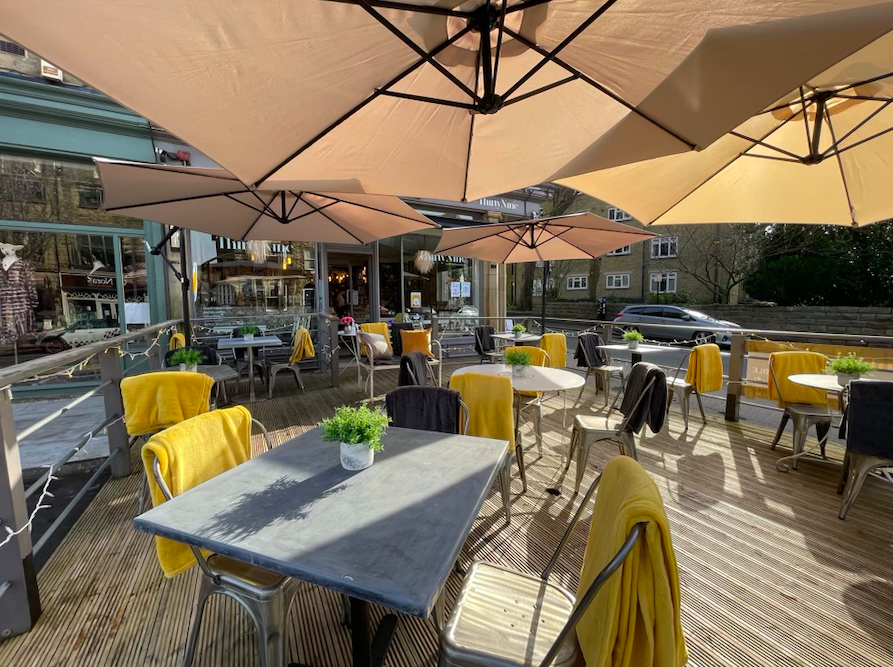 Outdoor seating area at Thirty Nine, perfect for casual meetings and events.