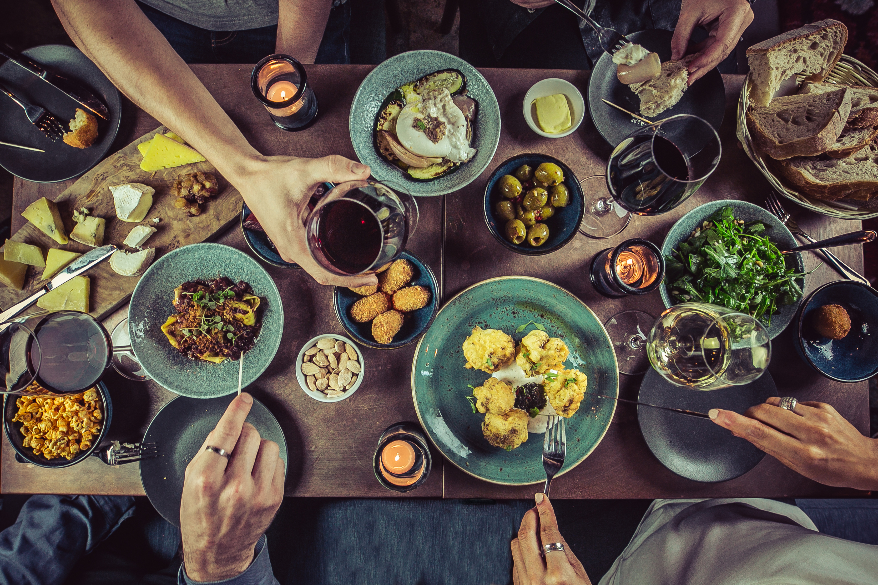 Vibrant dining setup at The Mezzanine, ideal for networking events and gatherings.