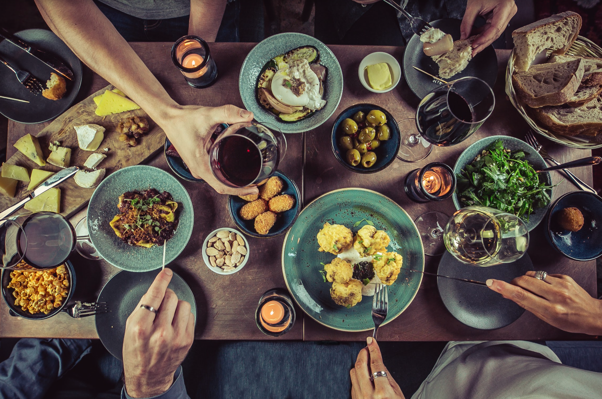 Vibrant dining setup in The Lounge, ideal for networking events and gatherings.