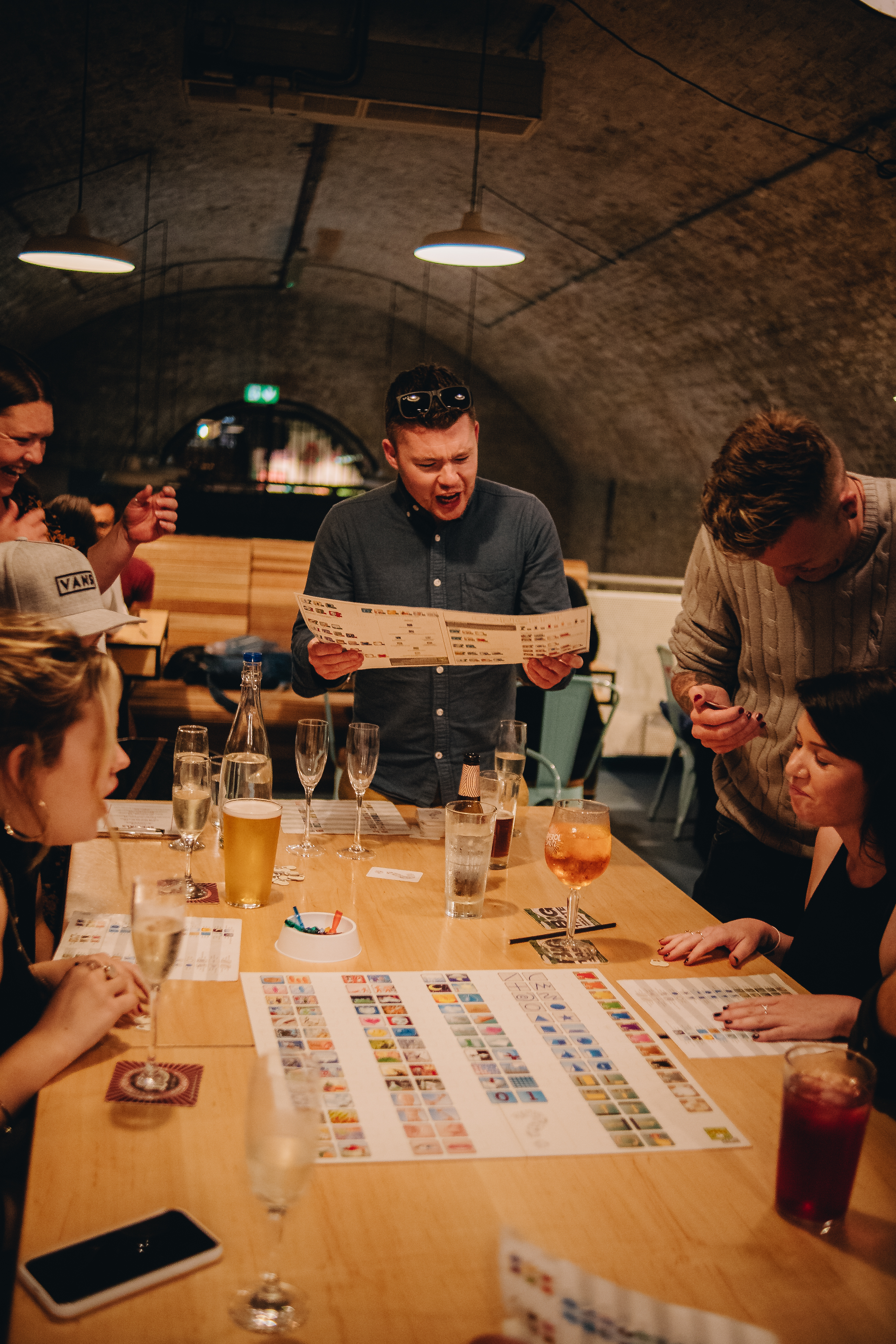 Lively group dining at Mezzanine, Draughts Waterloo, perfect for networking events.