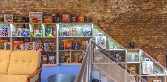 Cozy Mezzanine in Draughts Waterloo, perfect for team-building and informal meetings.