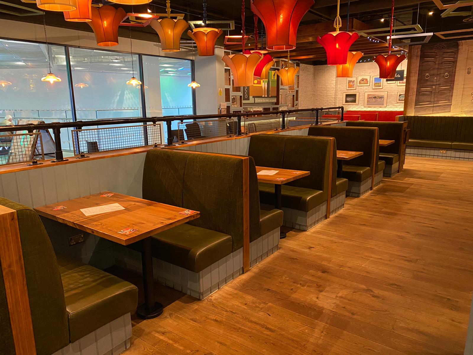 LDN Craft bar: stylish event space with booth seating for casual meetings and gatherings.