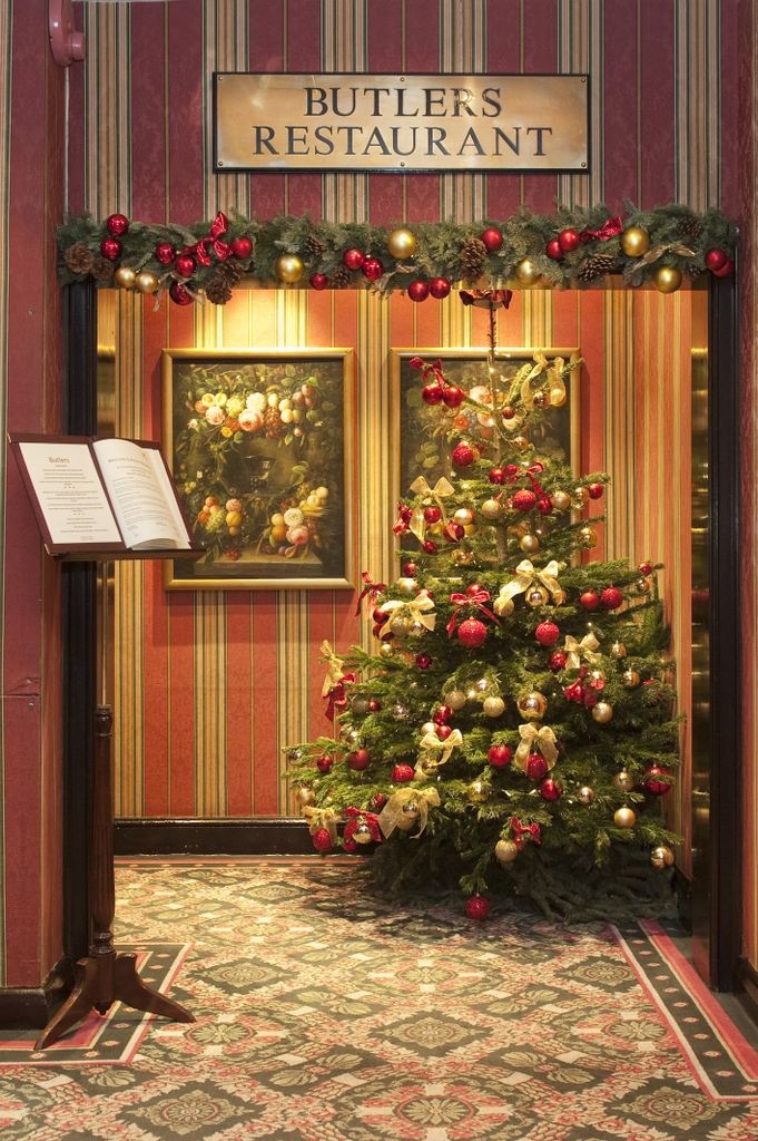 Christmas tree at Butlers Restaurant, Chesterfield Mayfair Hotel, perfect for holiday events.
