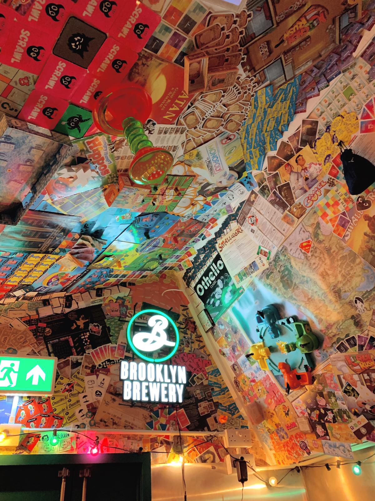 Vibrant venue in Draughts Hackney with colorful decor for creative events and networking.