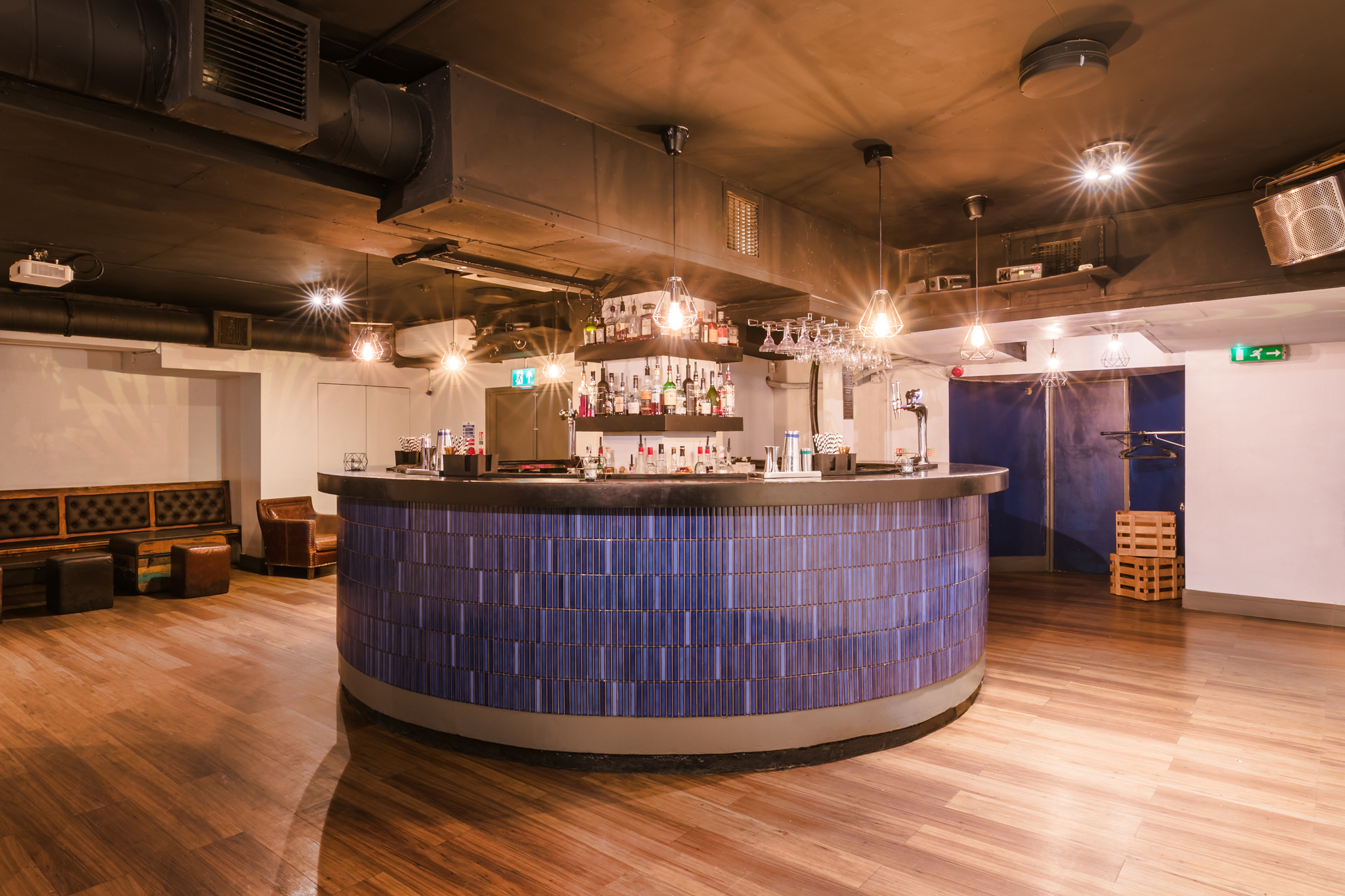 Stylish bar area in Notting Hill Arts Club for networking events and cocktail receptions.