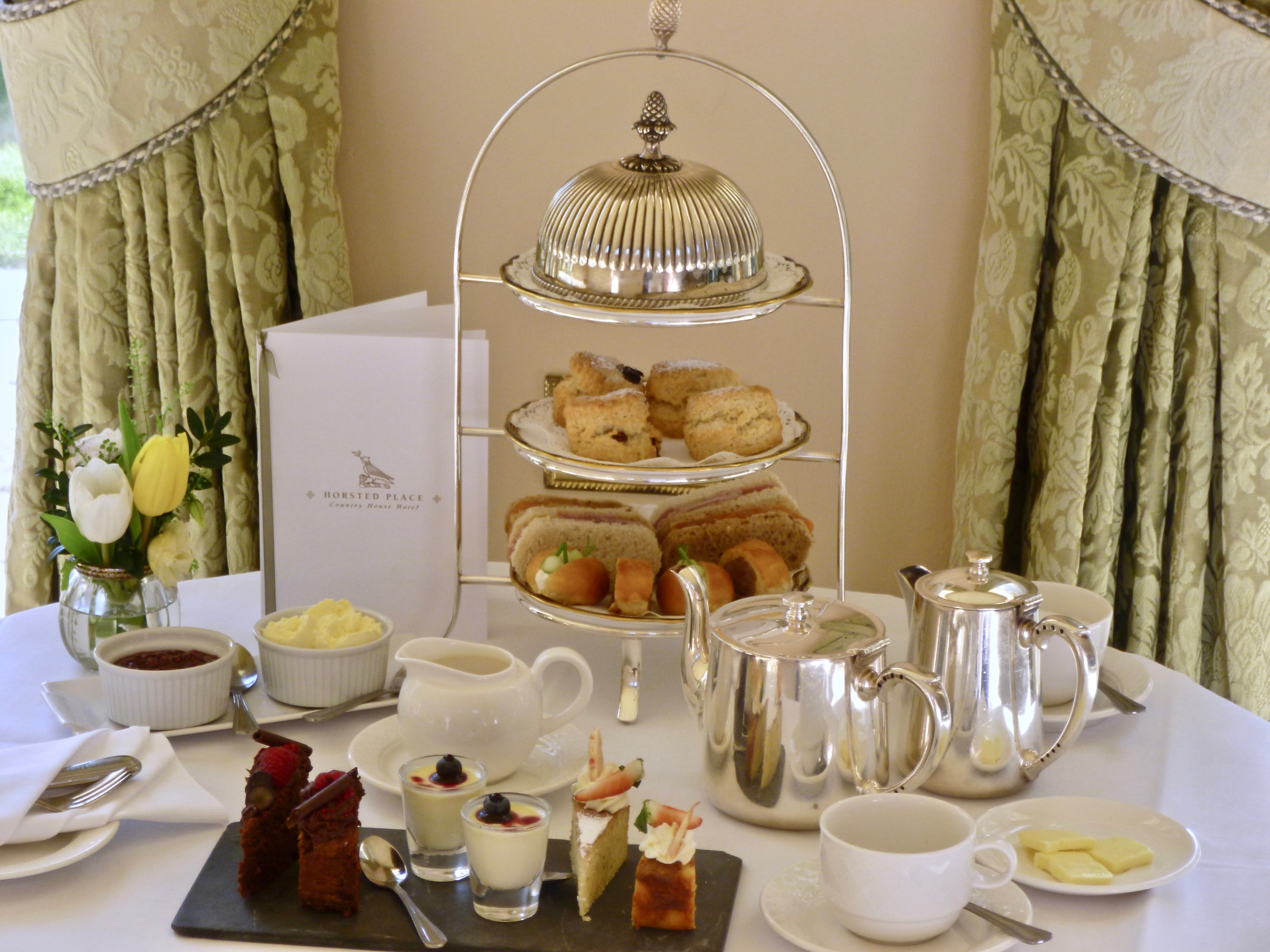 Elegant afternoon tea setup in The Garden Room, perfect for meetings and events.