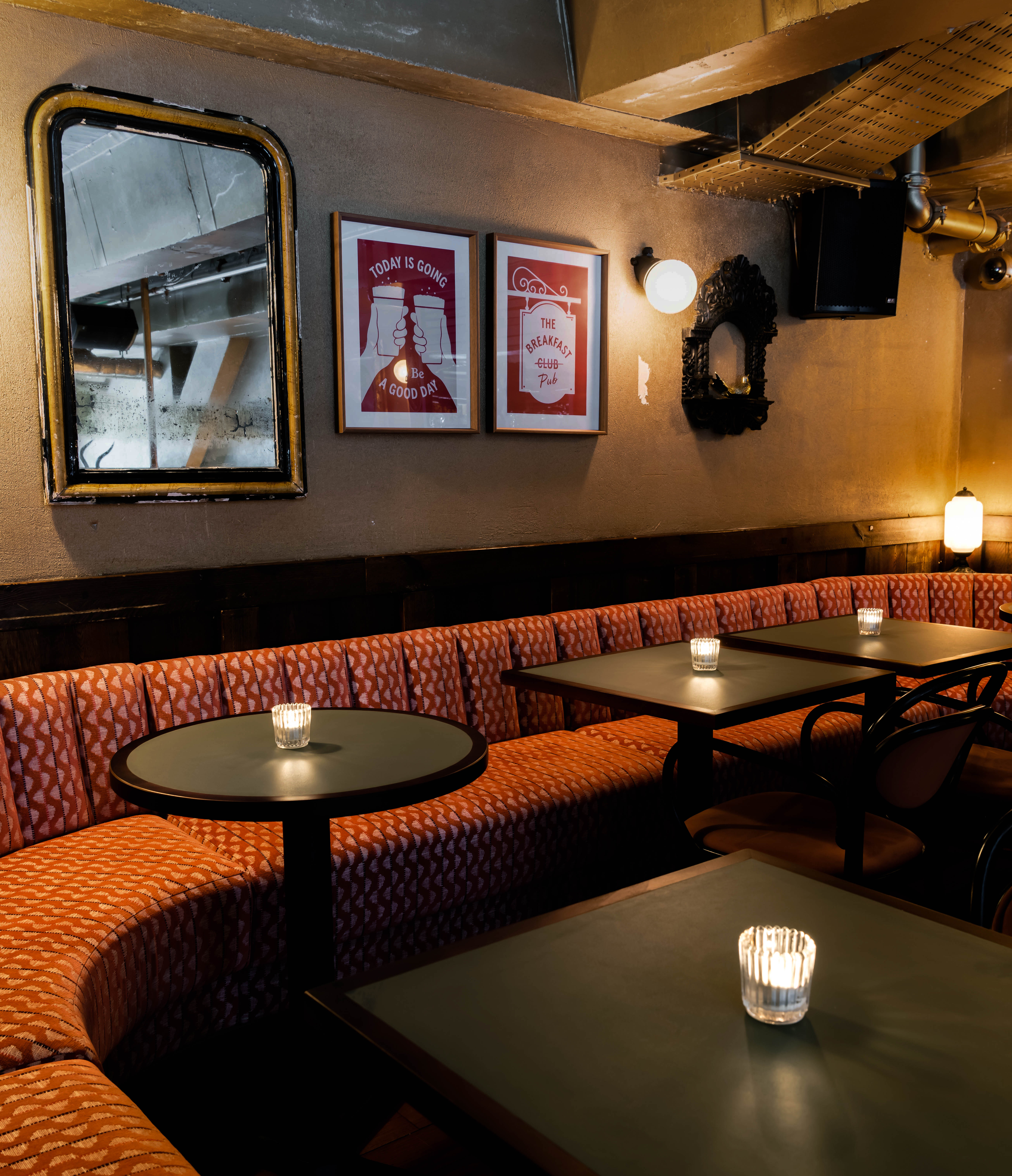 Cozy event space at The Breakfast Pub, ideal for networking and gatherings.