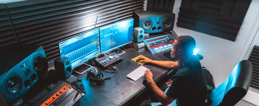 Modern audio production setup at On Da Beat Recording Studio for high-quality events.