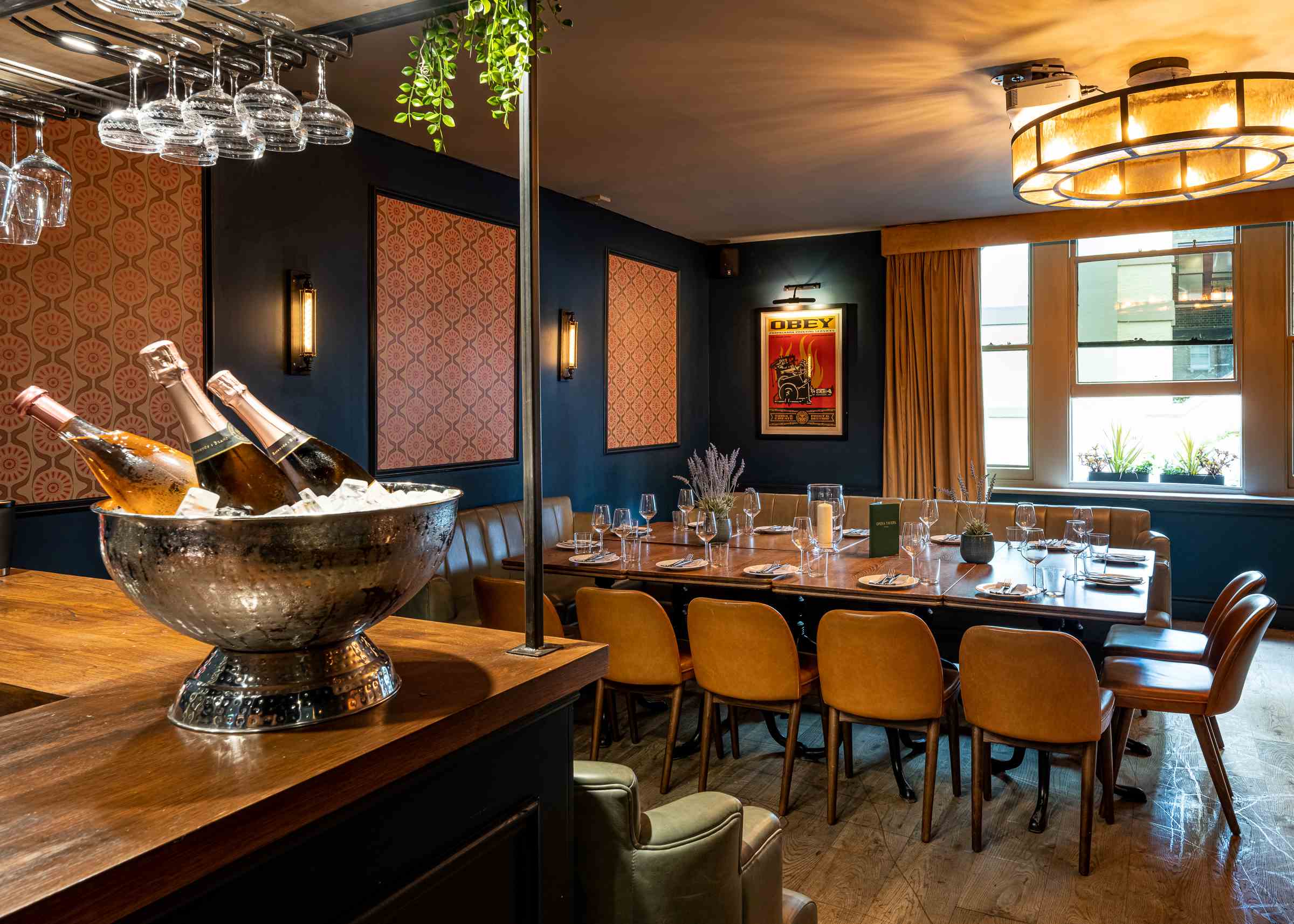 La Scala Room at Opera Tavern: elegant private dining for corporate events and celebrations.