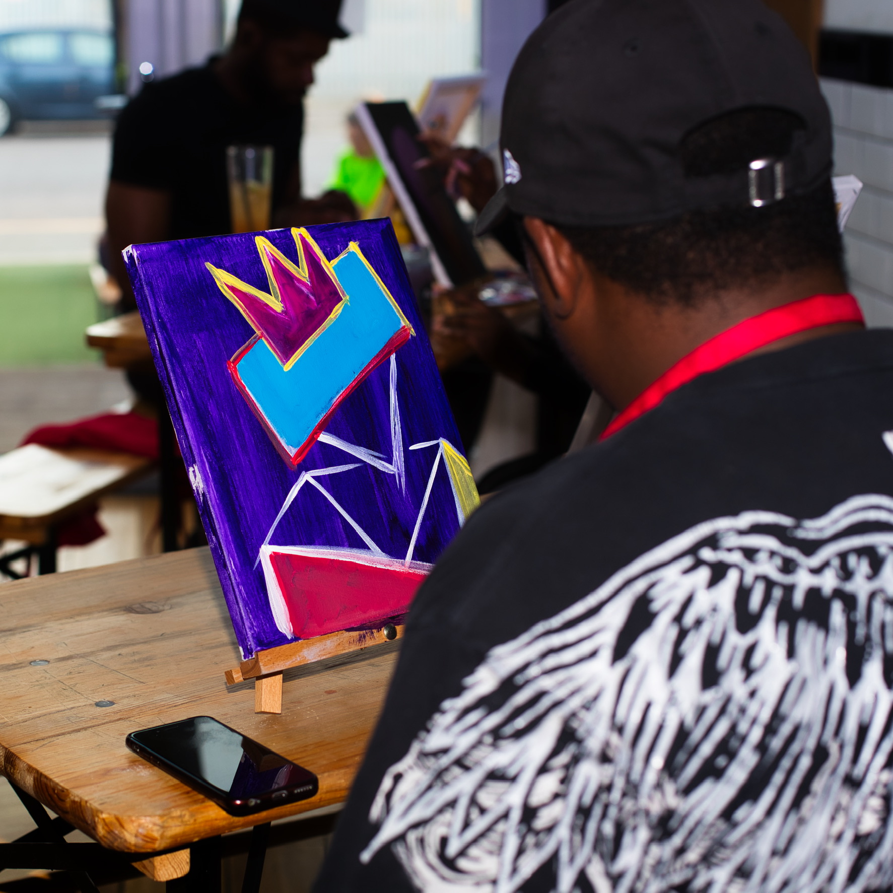 Engaging art activity at Masa Studios corporate workshop, fostering creativity and collaboration.