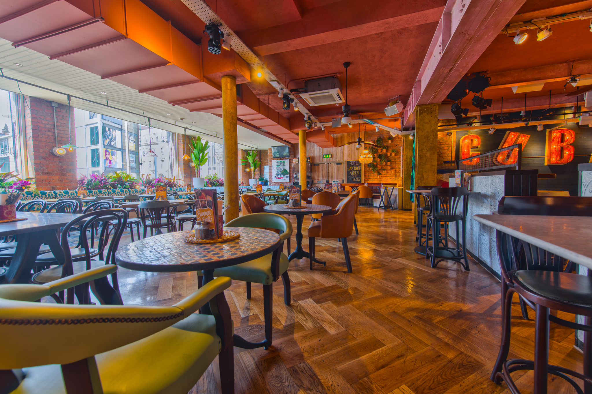 Vibrant event space in Revolución de Cuba Manchester for networking and gatherings.