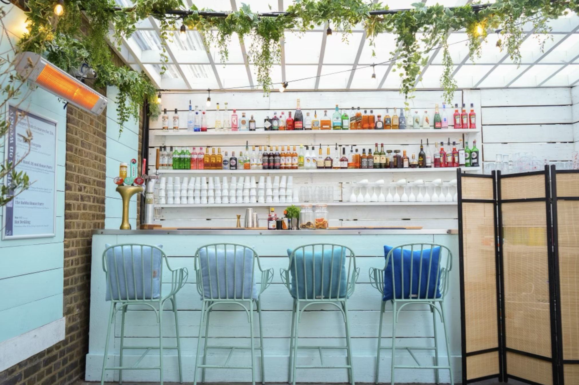 Stylish bar setup at Bubba Oasis, perfect for networking events and social gatherings.