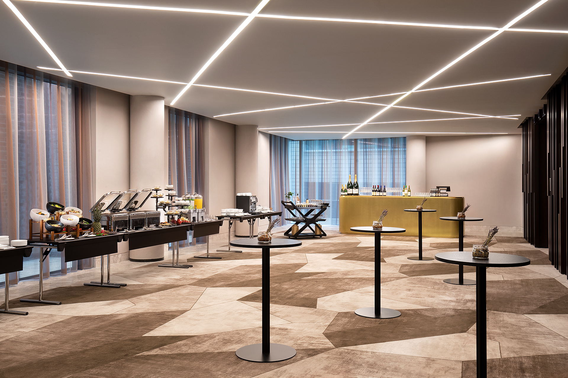 The Westin Ballroom, modern event space with stylish decor for meetings and gatherings.