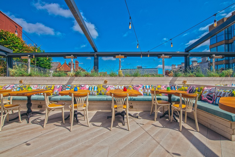 Vibrant outdoor event space at Revolucion de Cuba Newcastle for summer parties and networking.