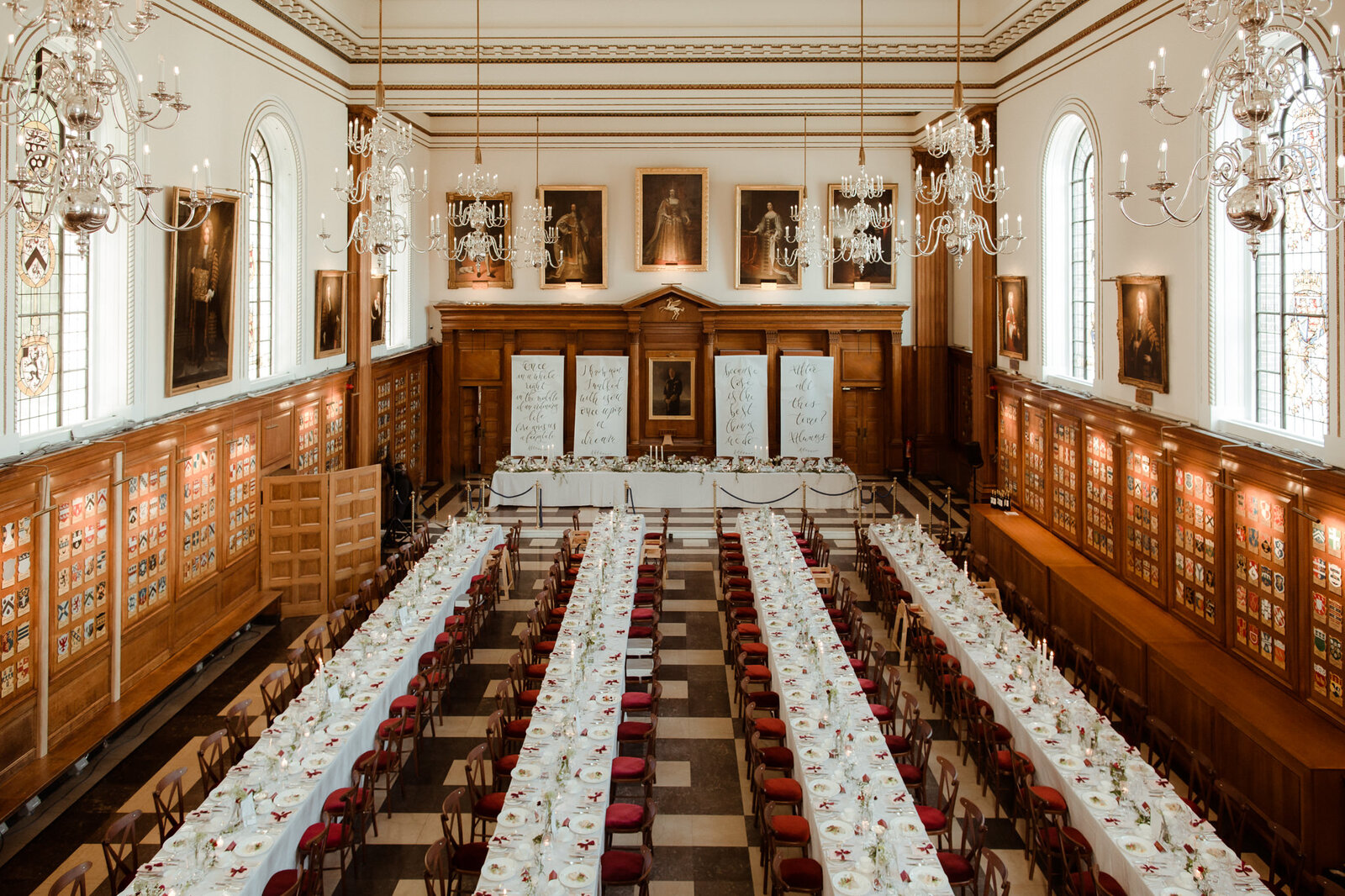 Elegant Inner Temple Hall set for formal dinner, perfect for corporate events.