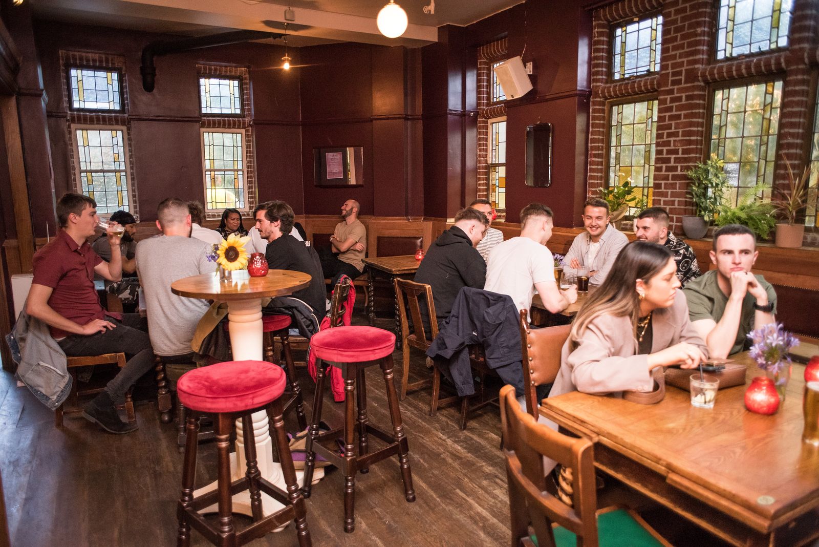 Cozy venue with warm lighting for intimate gatherings and networking events.