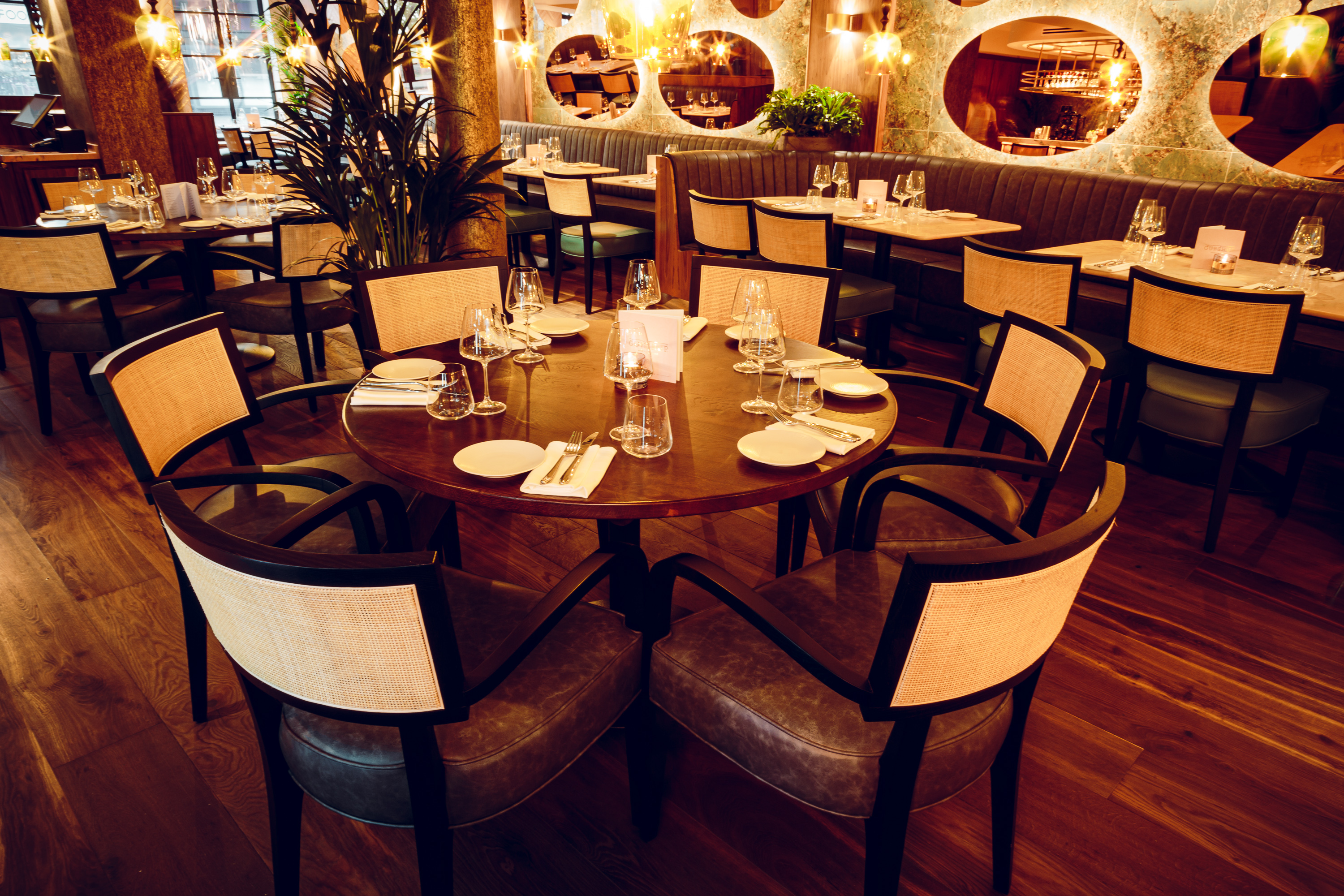Elegant dining area in GupShup Hale, ideal for intimate meetings and small events.