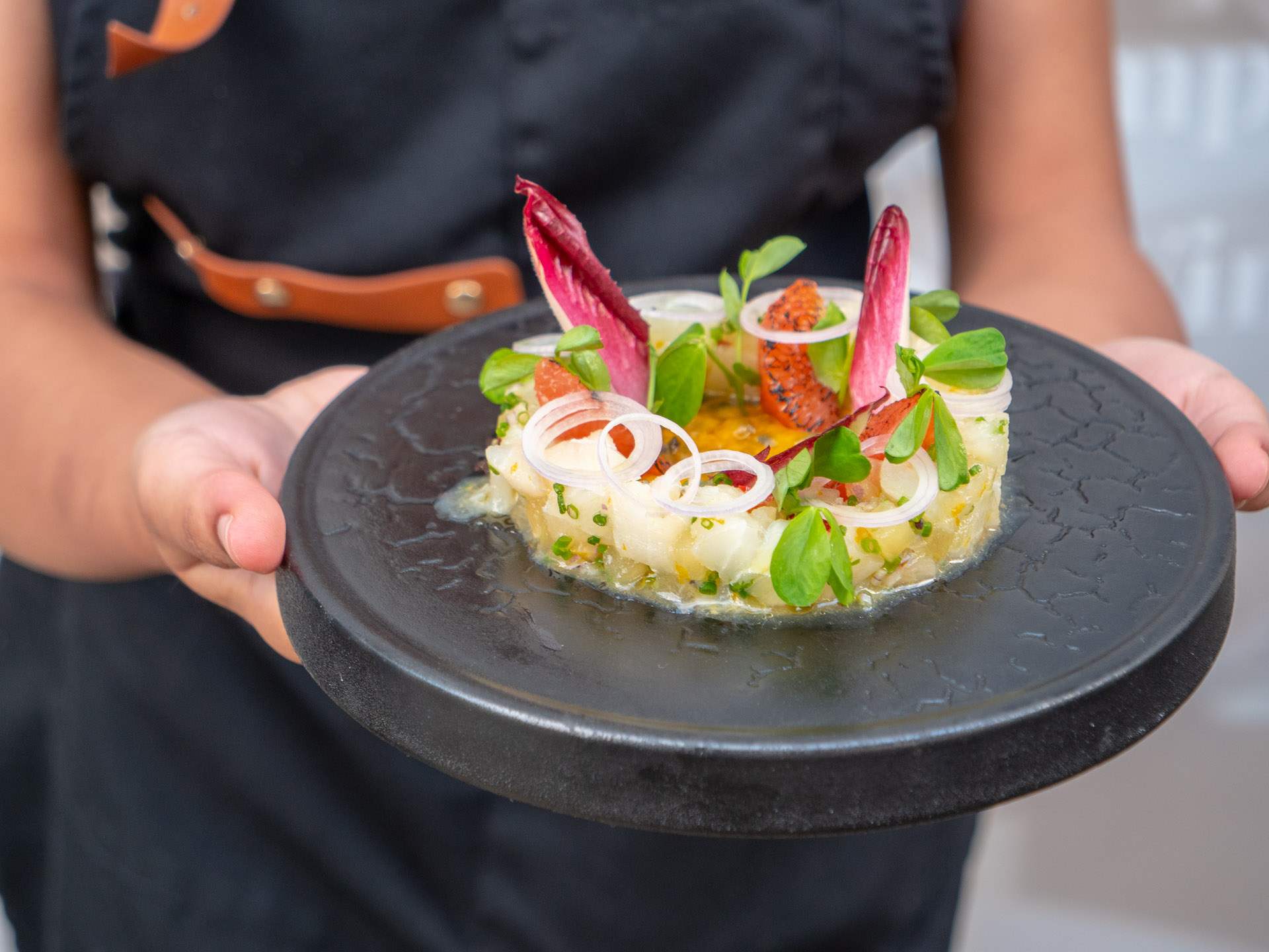 Elegant dish on Champagne Route, perfect for upscale corporate events and weddings.